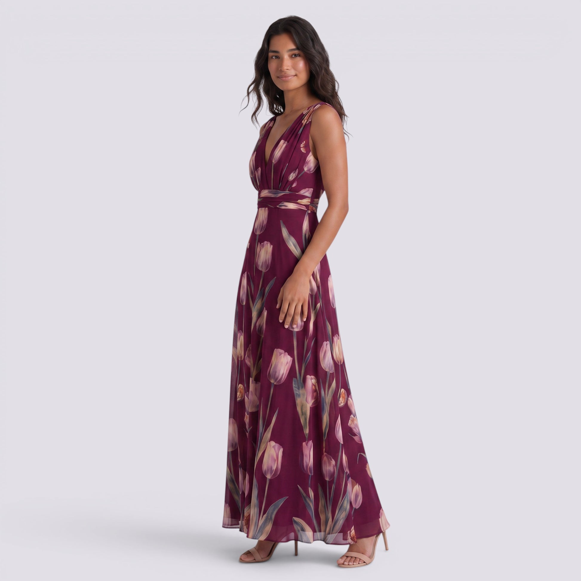 Vestido Largo Fiesta Floral Estampado