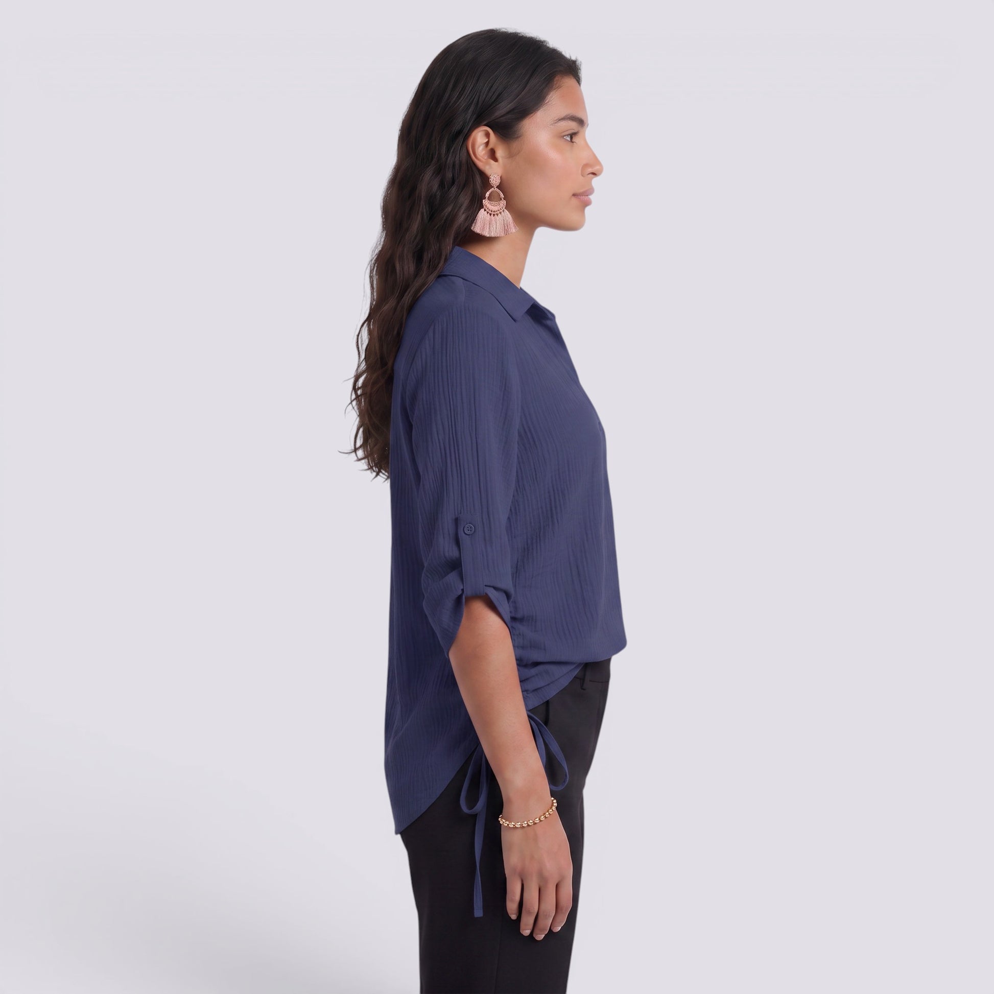Camisa Playera Mujer Cordones Laterales