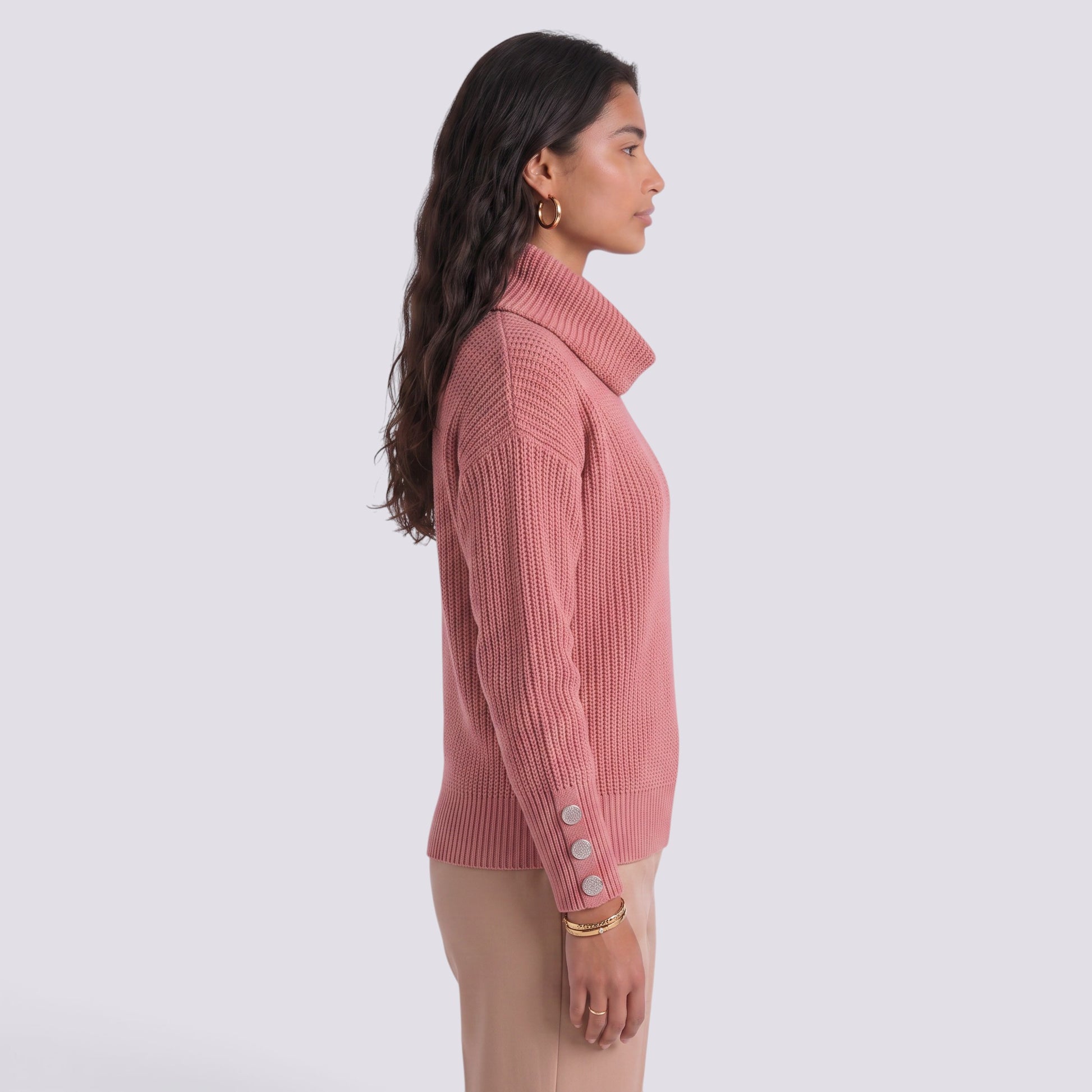 Jersey Mujer Cuello Solapa Manga Farol
