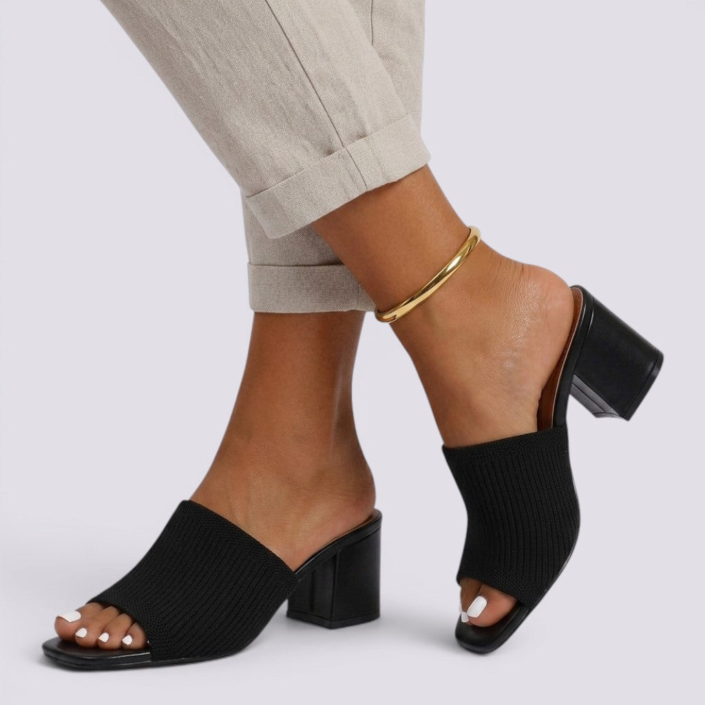 Sandalias Tacón Mujer Elegantes Punta Abierta