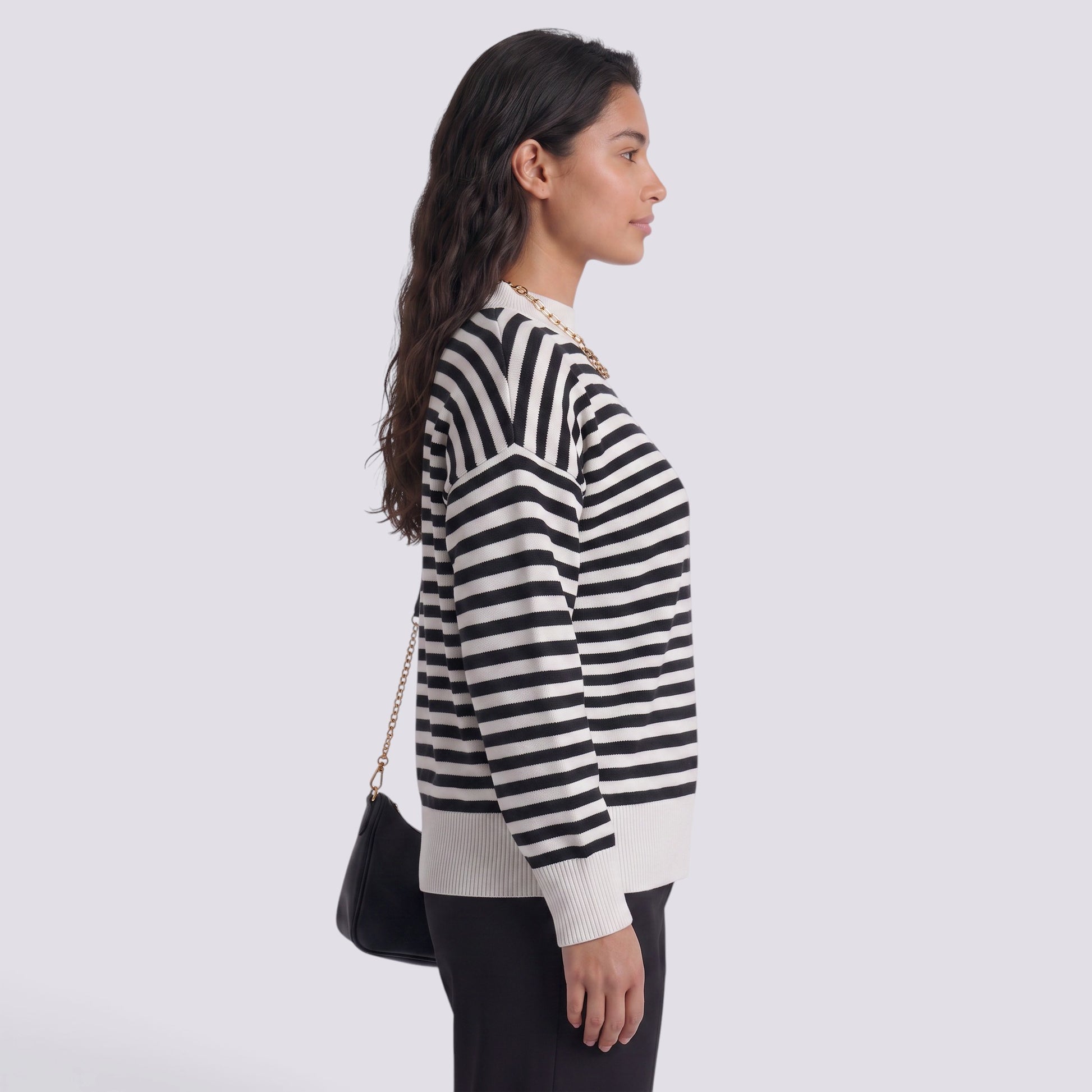 Jersey Mujer Punto Rayas Bicolor