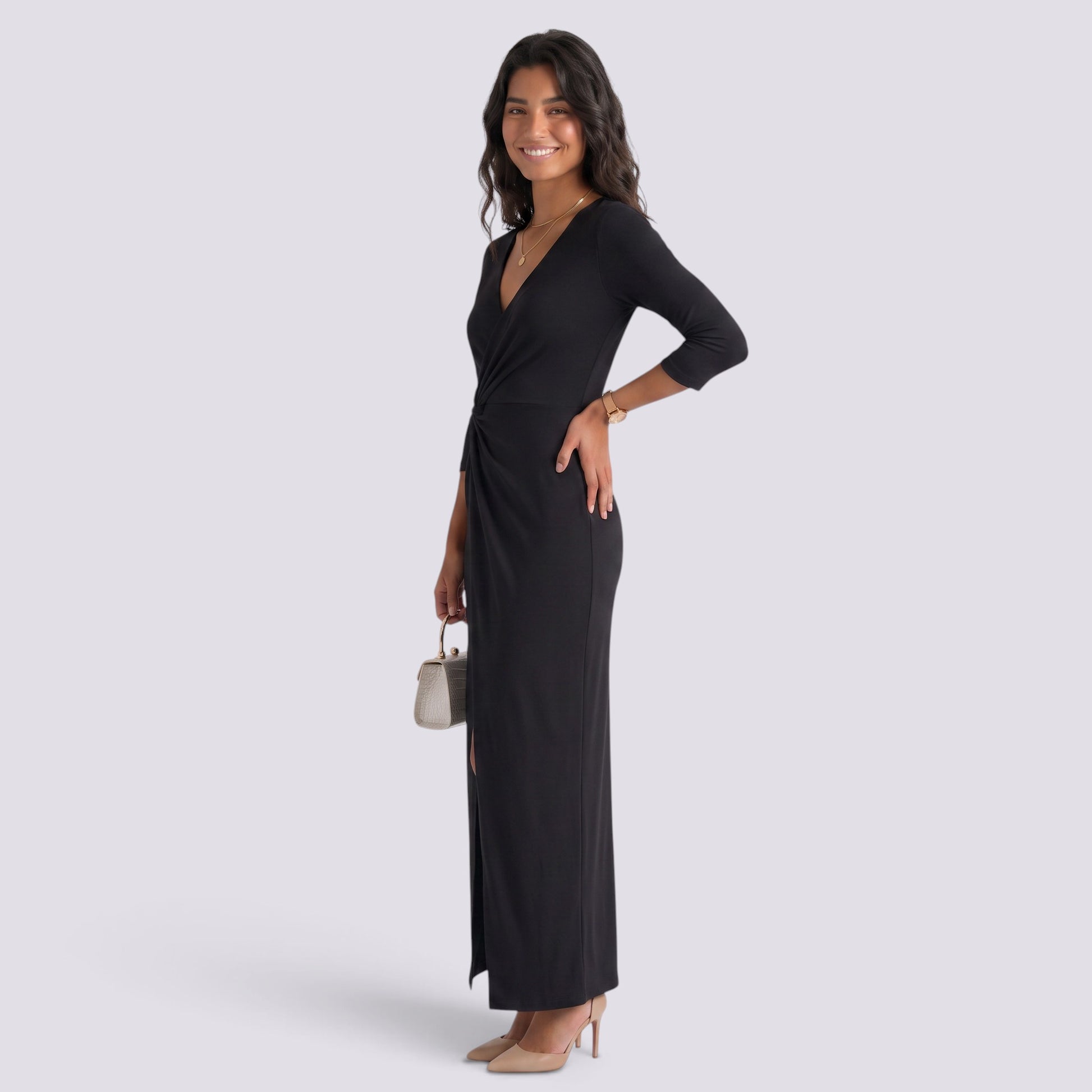 Vestido Largo de Fiesta Mujer Elegante Larga Talle Alto