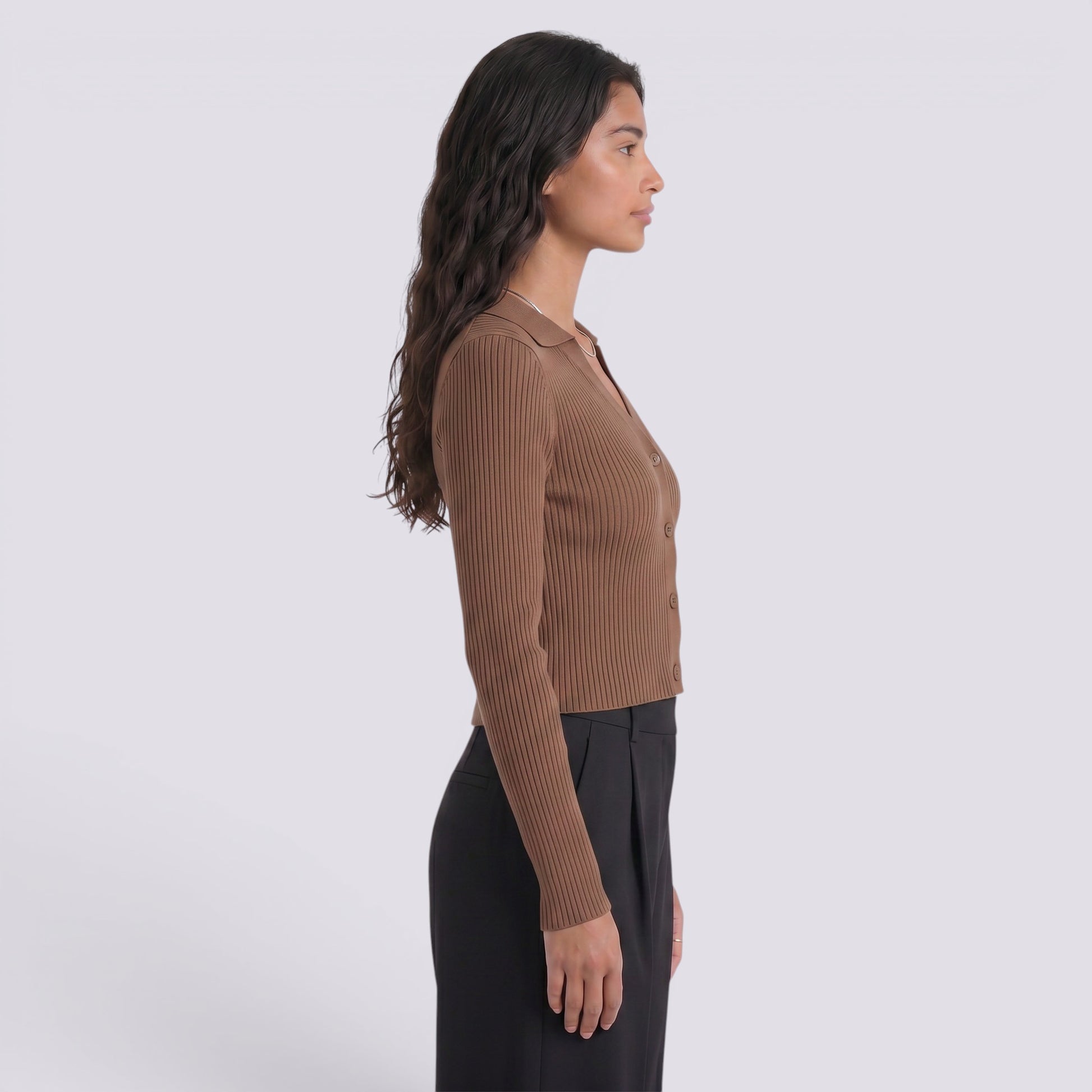 Cárdigan Mujer de Punto Escote Pico
