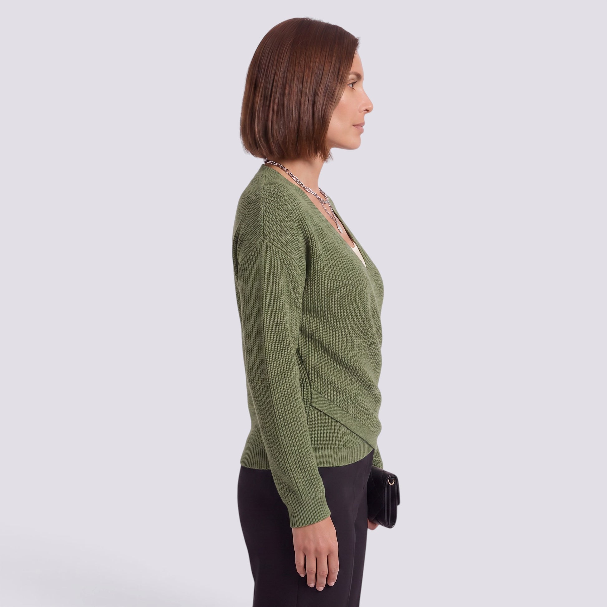 Jersey Mujer Punto Cuello Pico Cruzado