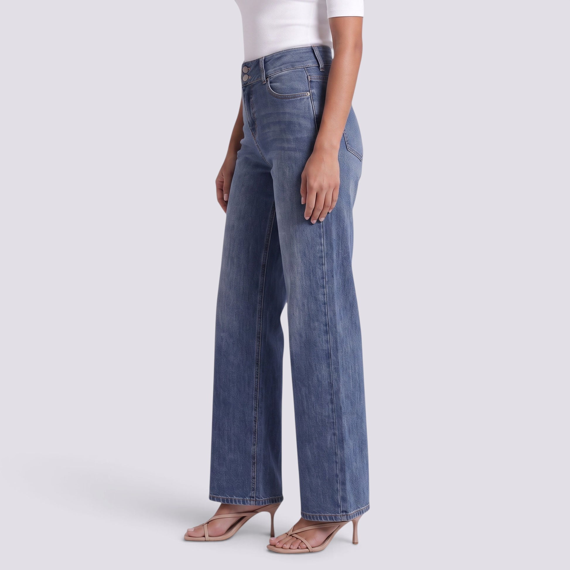 Pantalón Vaquero Mujer Tiro Alto Elástico