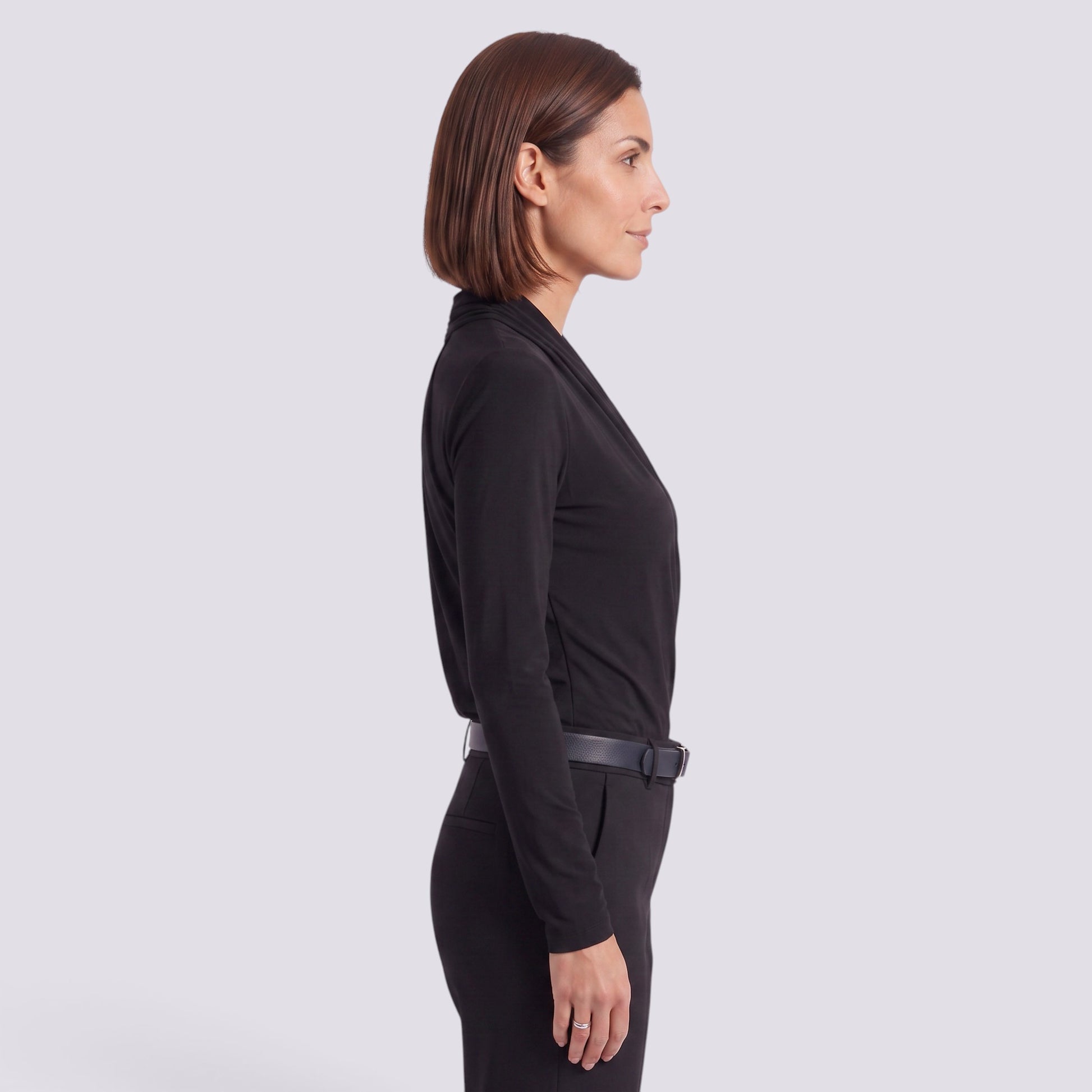 Blusa Mujer Manga Larga Escote Cruzado