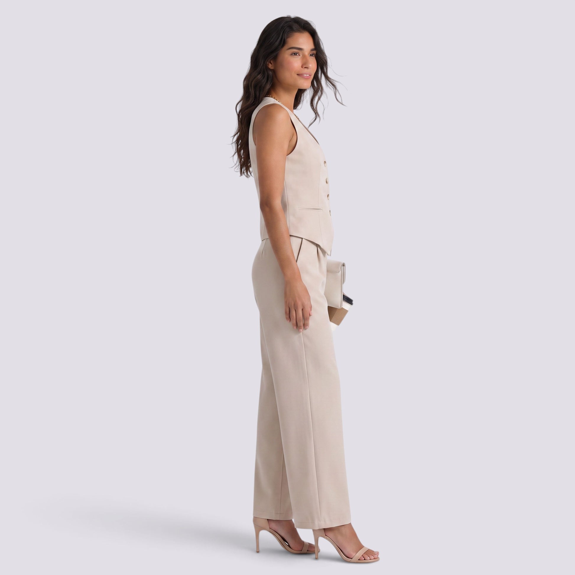 Conjunto Chaleco Pantalón Mujer Recto