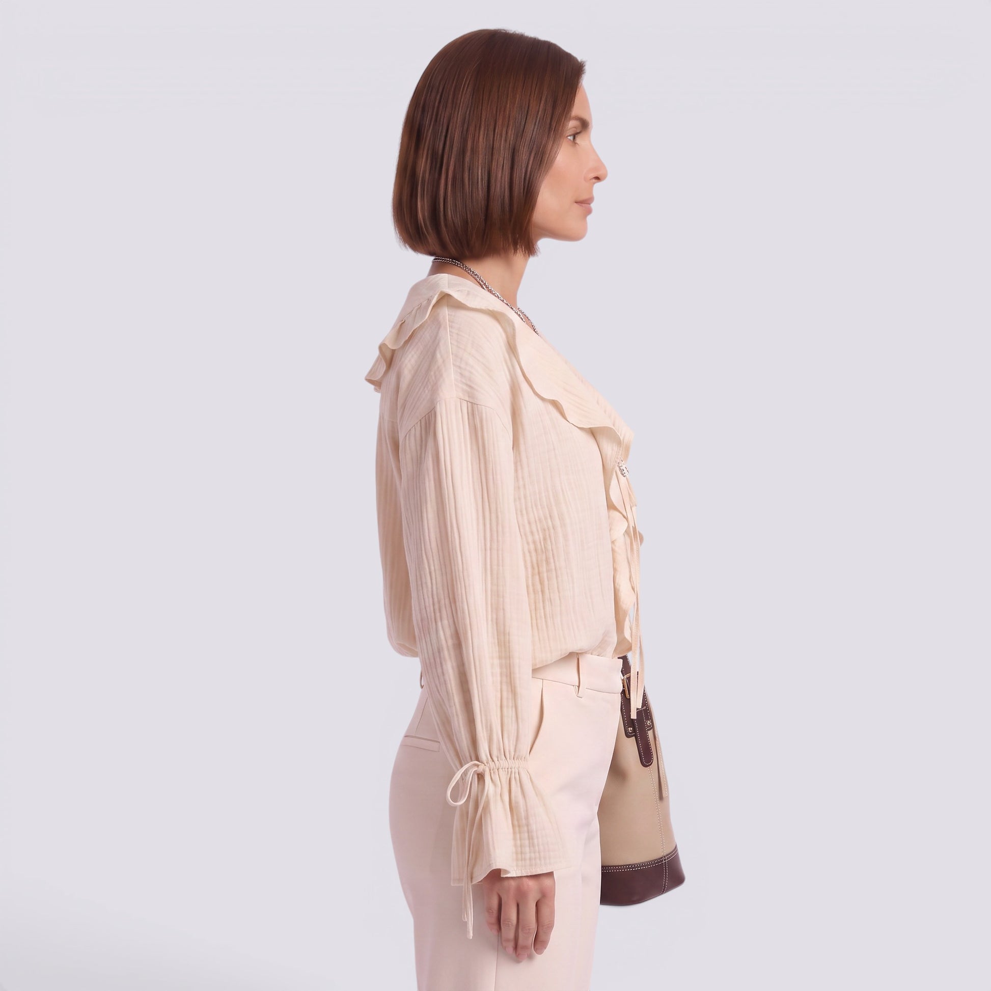Blusa Mujer Manga Volante Elegante