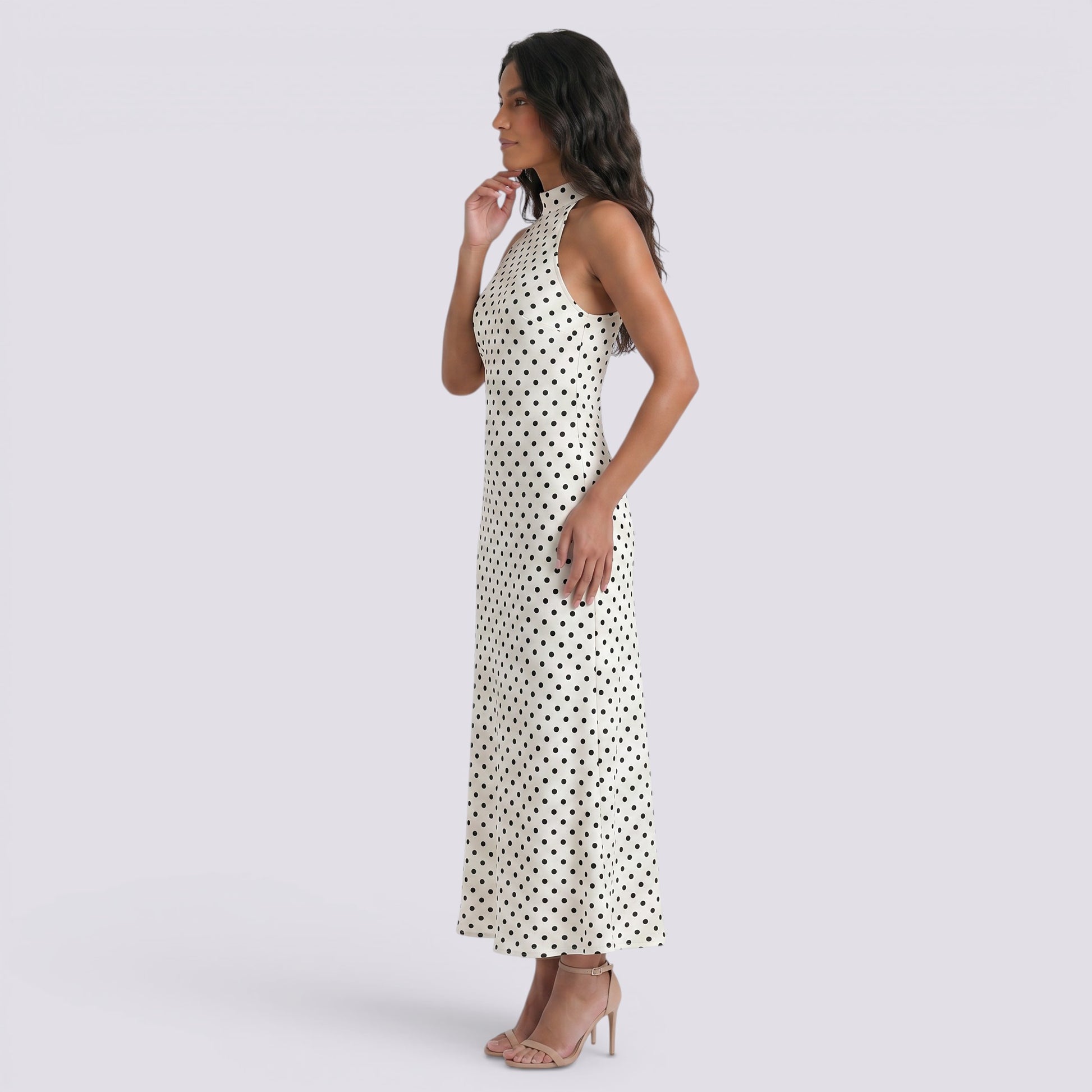 Vestido Halter Lunares Mujer Verano
