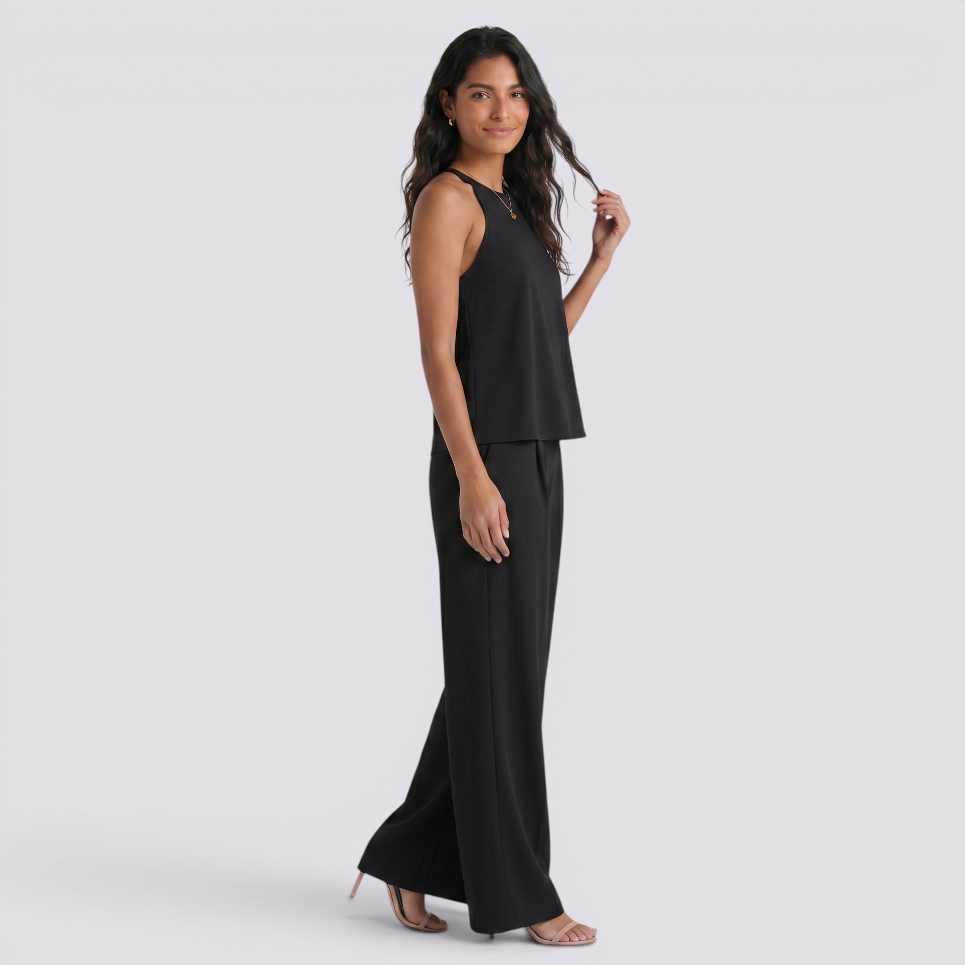 Conjunto Mujer Pantalón Ancho Top Halter