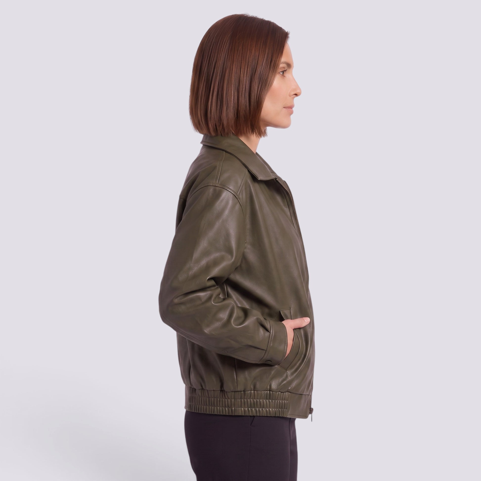 Chaqueta Mujer Motera Oversize con Cinturón Solapa