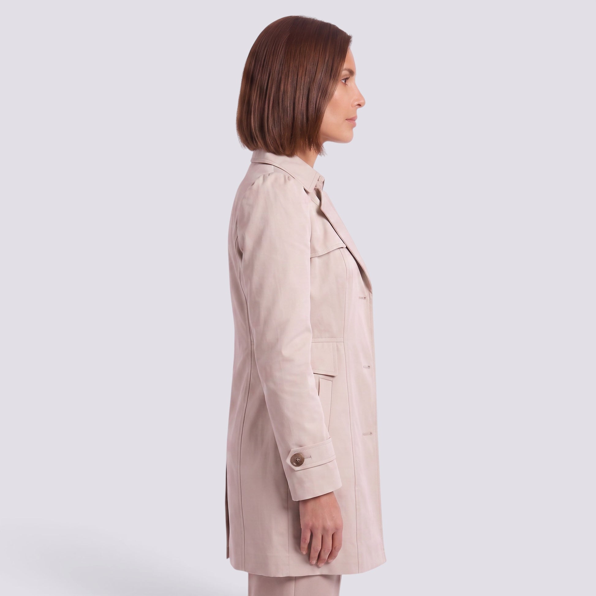 Gabardina Mujer Larga Entallada Elegante