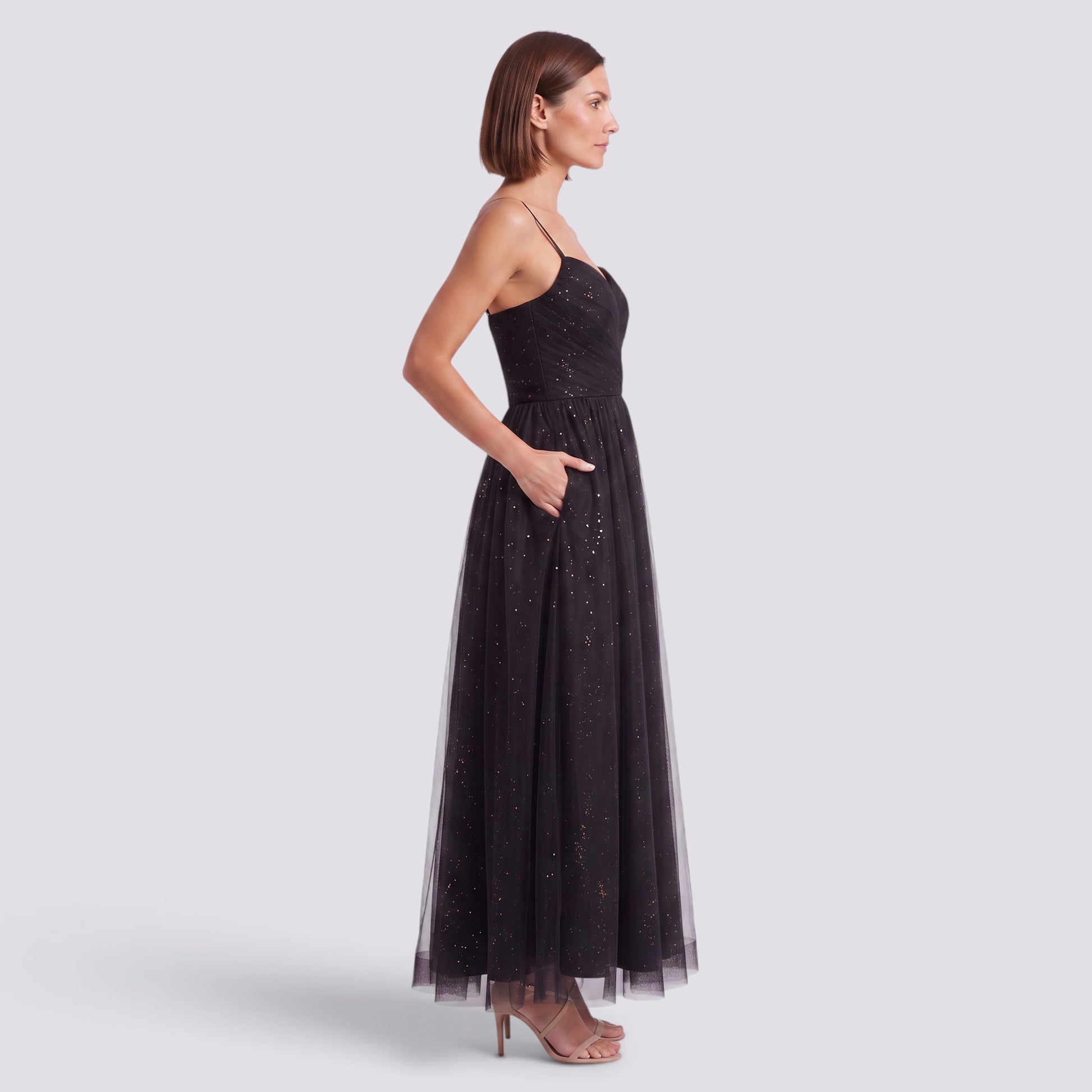 Vestido Largo Fiesta Mujer Sin Mangas Invitada Boda Elegante