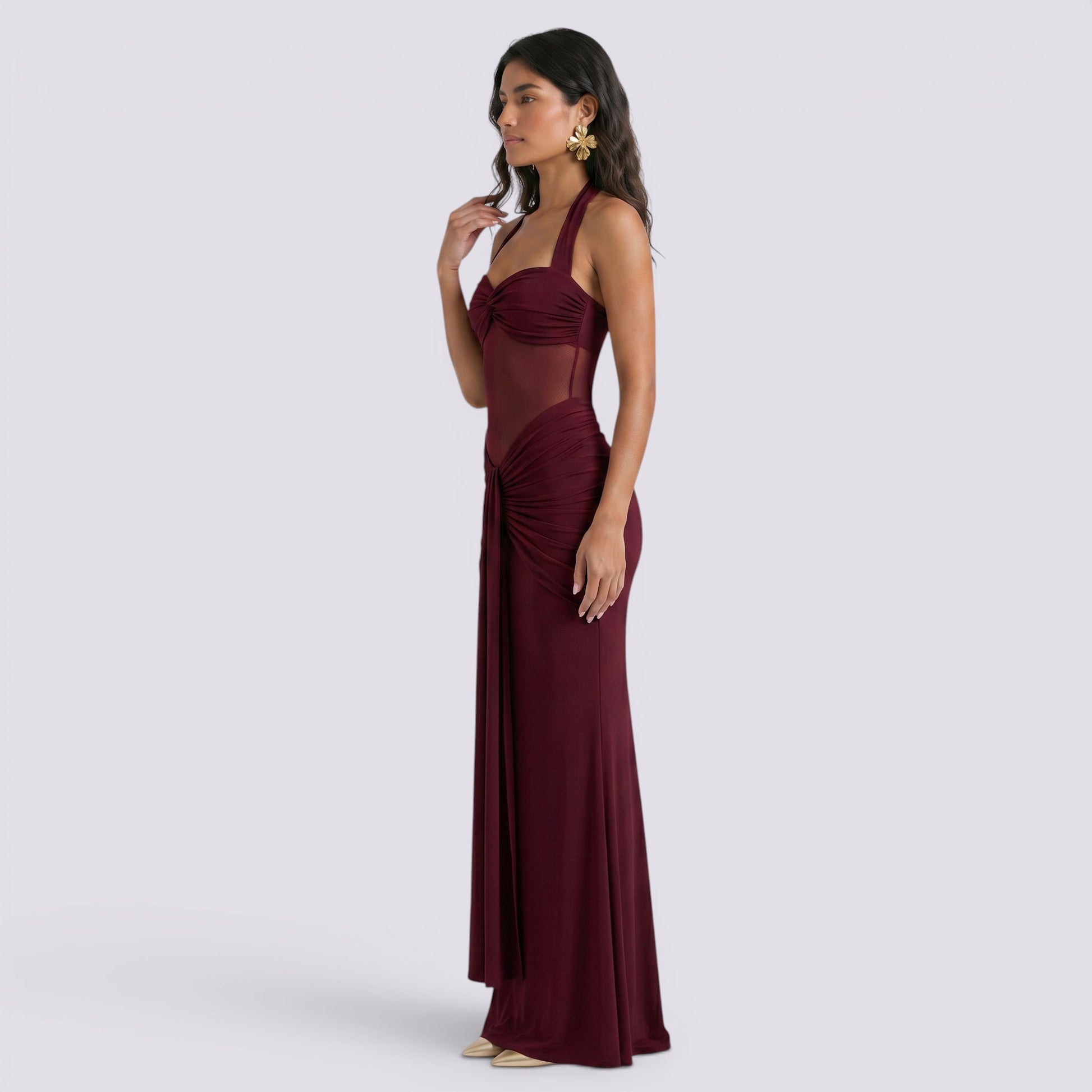 Vestido Largo Halter Mujer Fiesta Espalda Descubierta