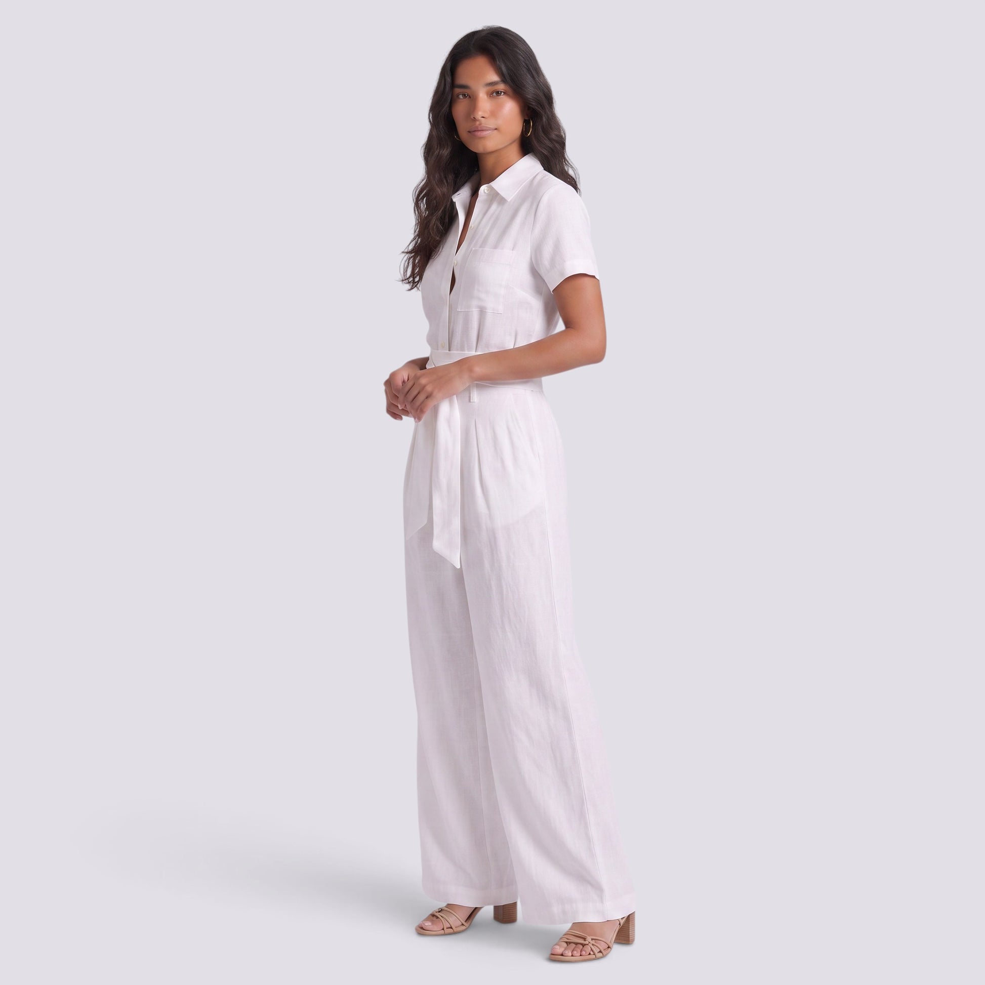 Conjunto Mujer Camisa Pantalón Cintura Alta Mujer Palazzo