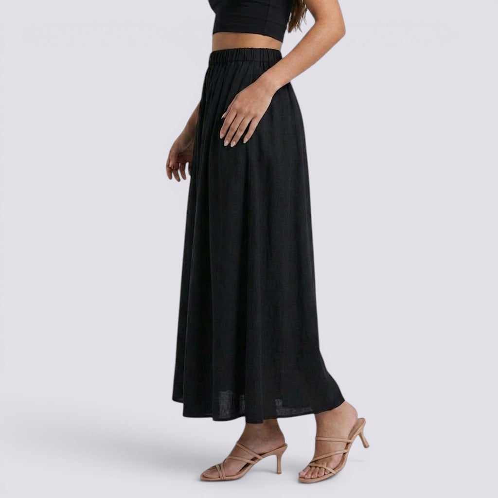 Falda Midi Plisada Large Mujer Elegante