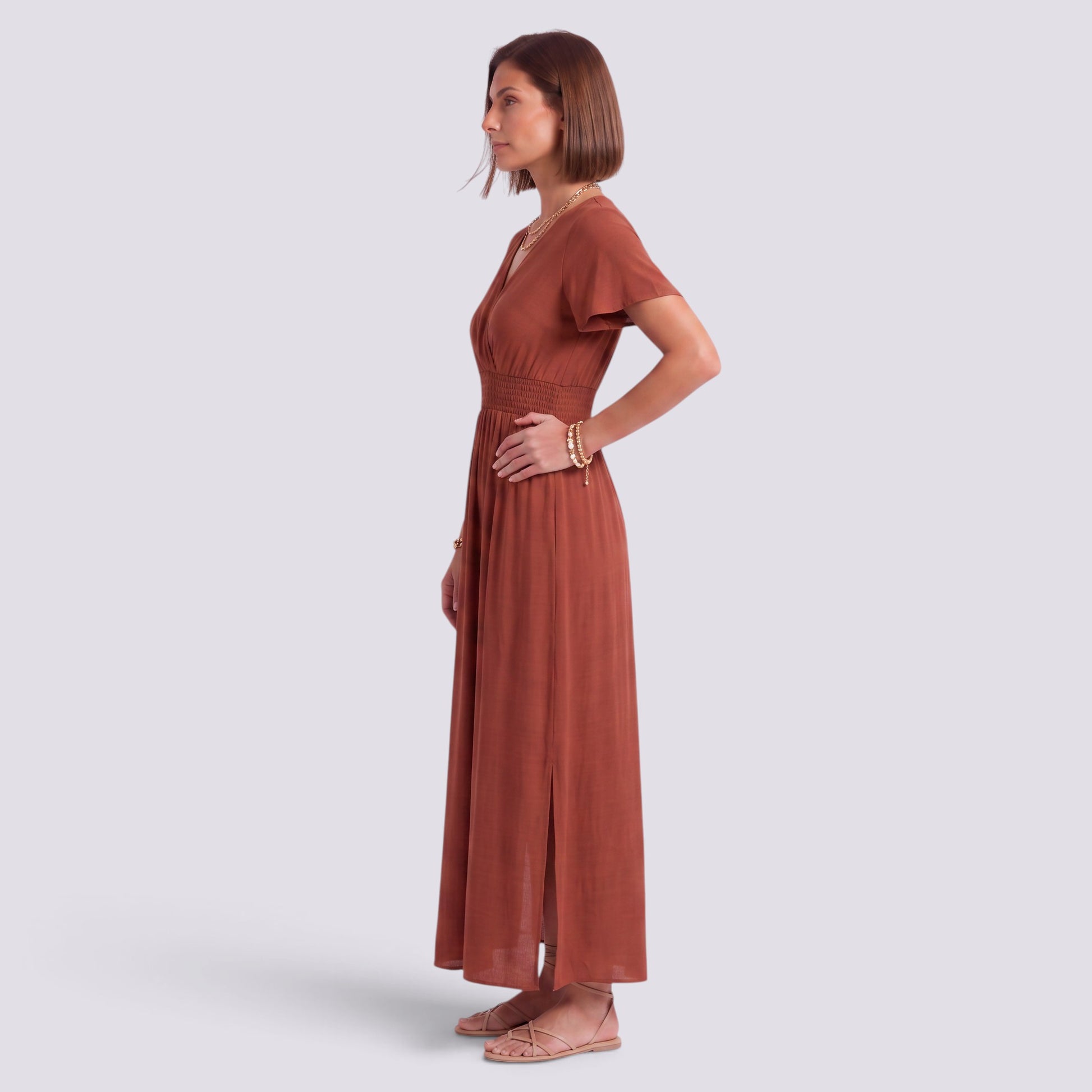 Vestido Largo Mujer Verano Elegante Manga Corta