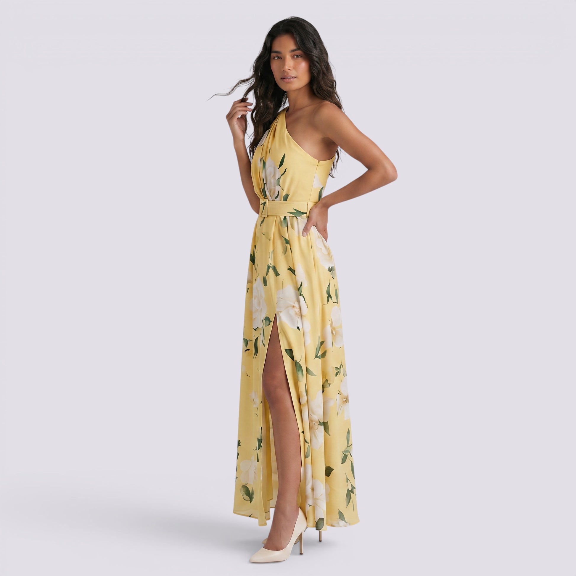 Vestido Largo Sin Mangas Mujer Estampado Elegante
