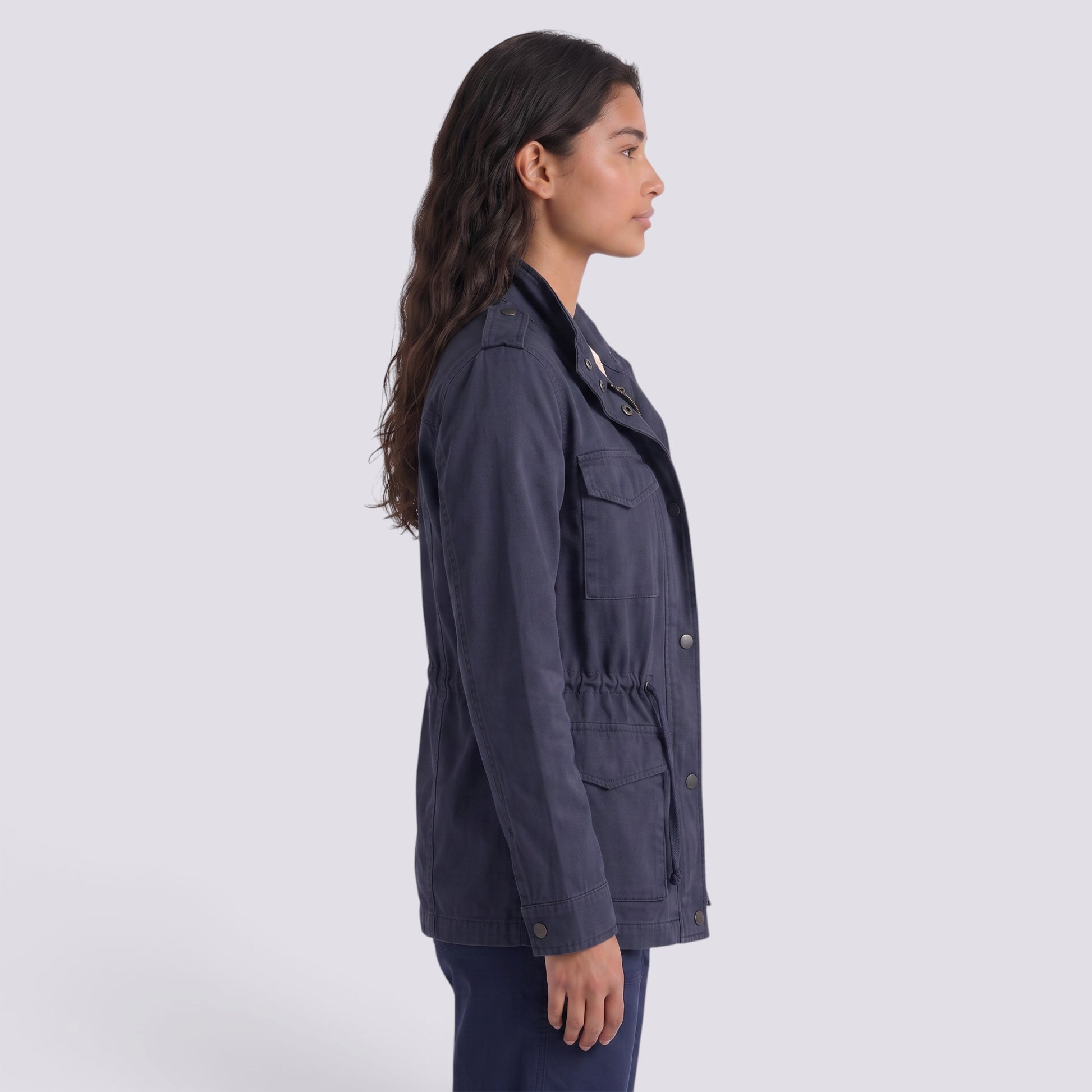 Chaqueta Corta Mujer Solapa y Bolsillos