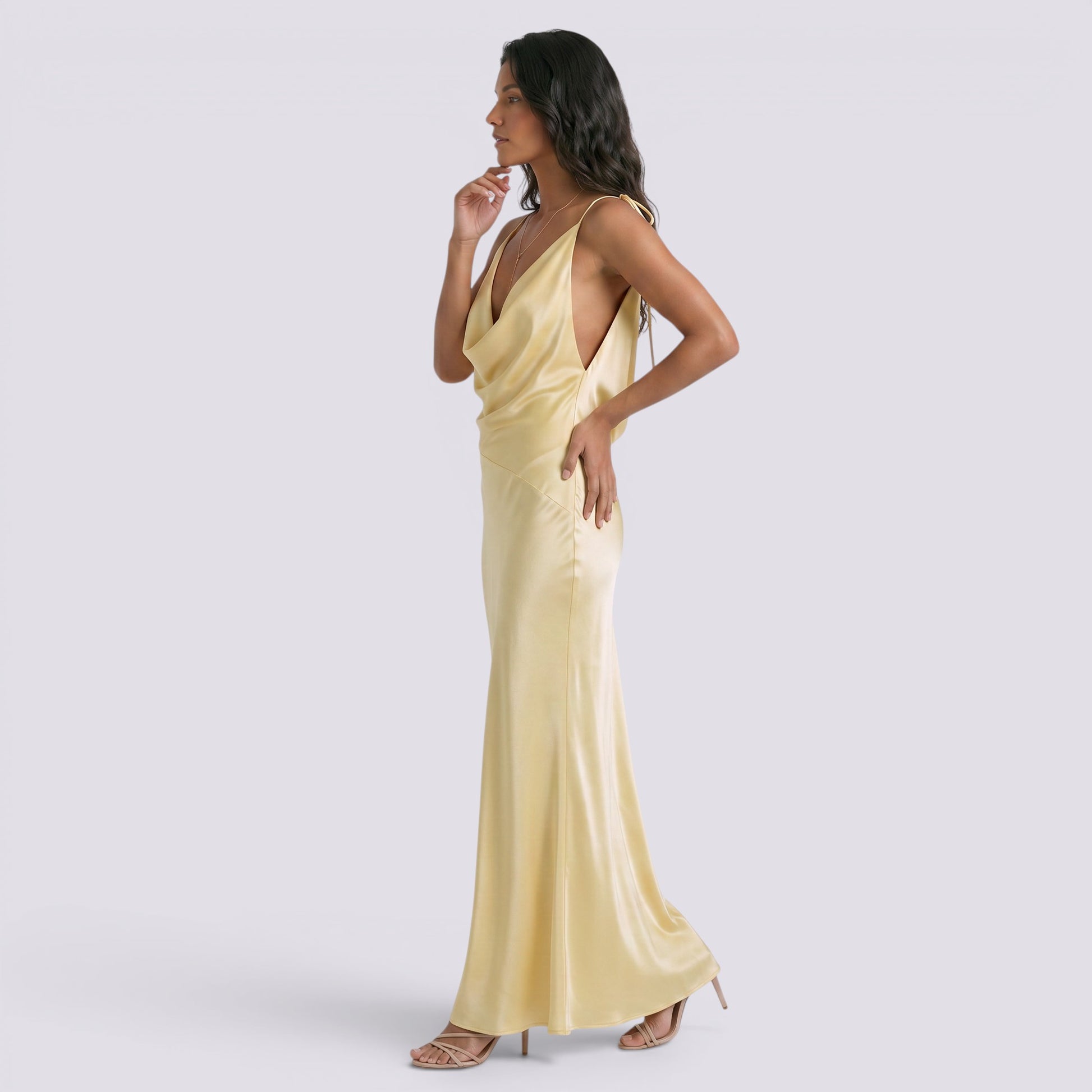 Vestido de Fiesta Mujer Halter Elegante de Noche