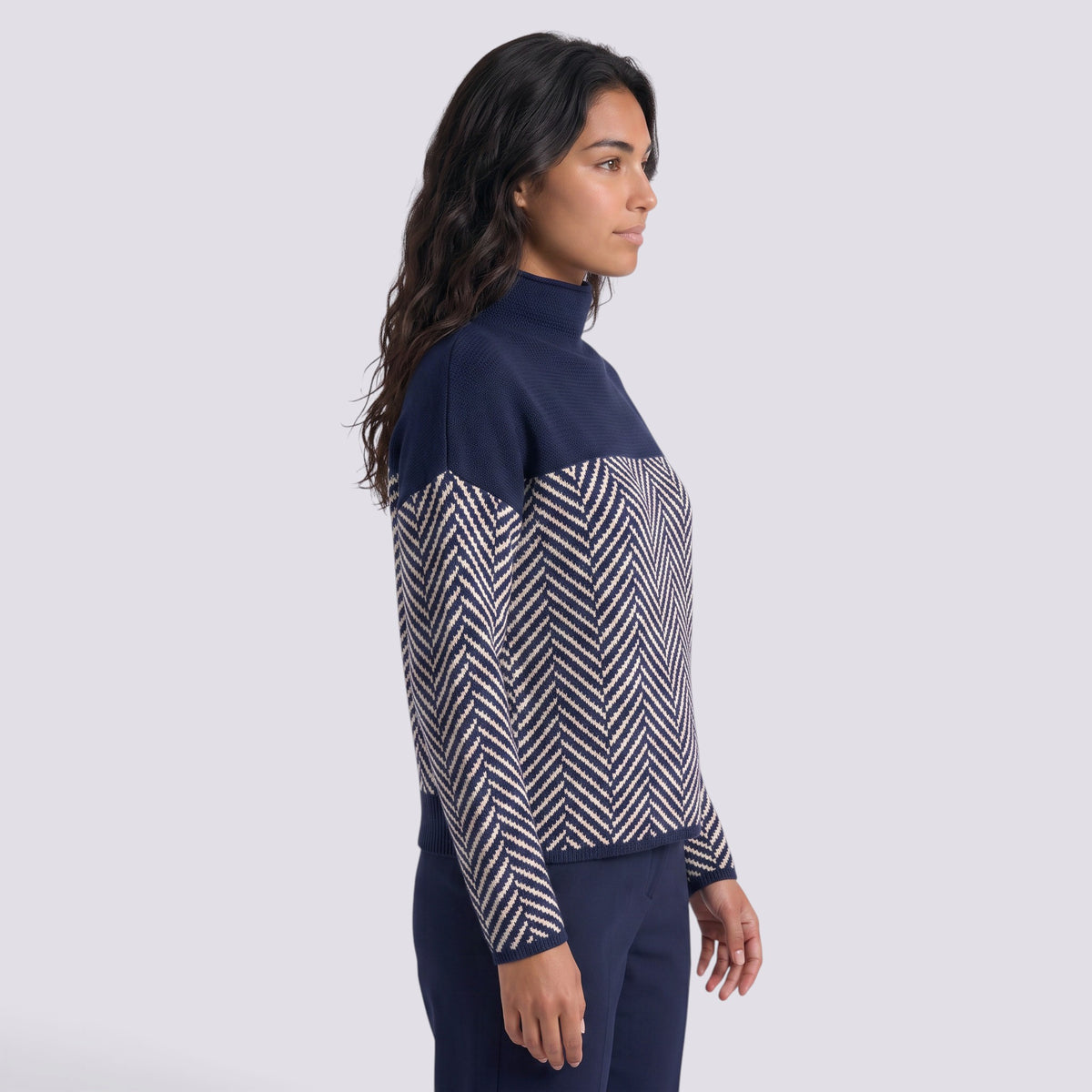 Jersey Mujer Cuello Alto Punto Grueso