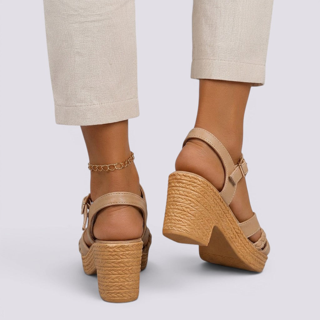 Sandalias de Tacón Mujer Plataforma Plataforma Ancho