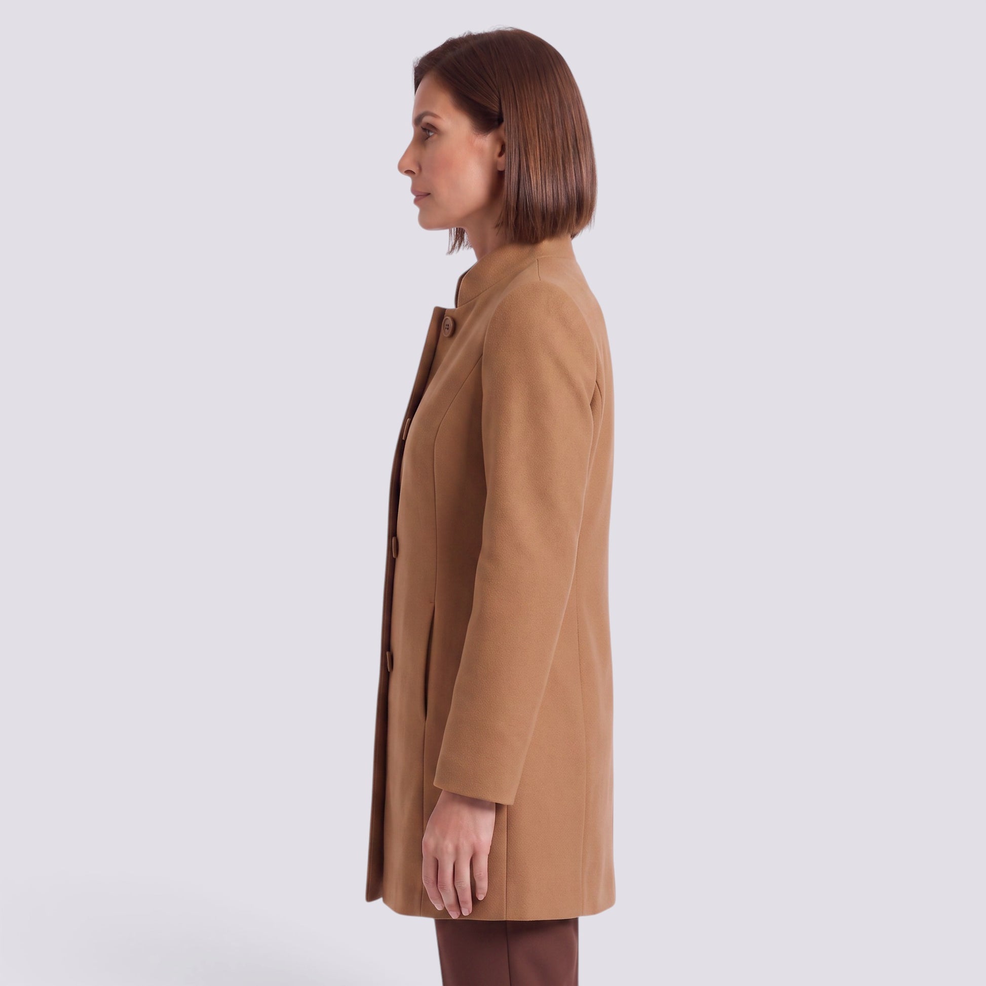 Abrigo Mujer Cruzado Entallado Elegante Bolsillos
