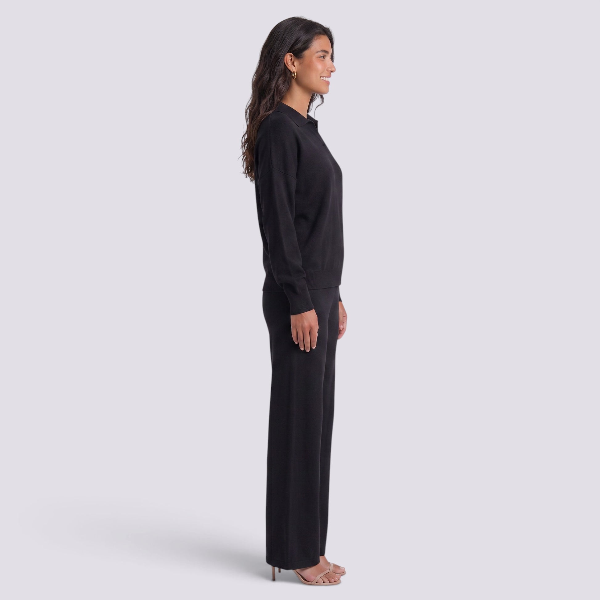 Conjunto Punto Mujer Polo Pantalón Ancho