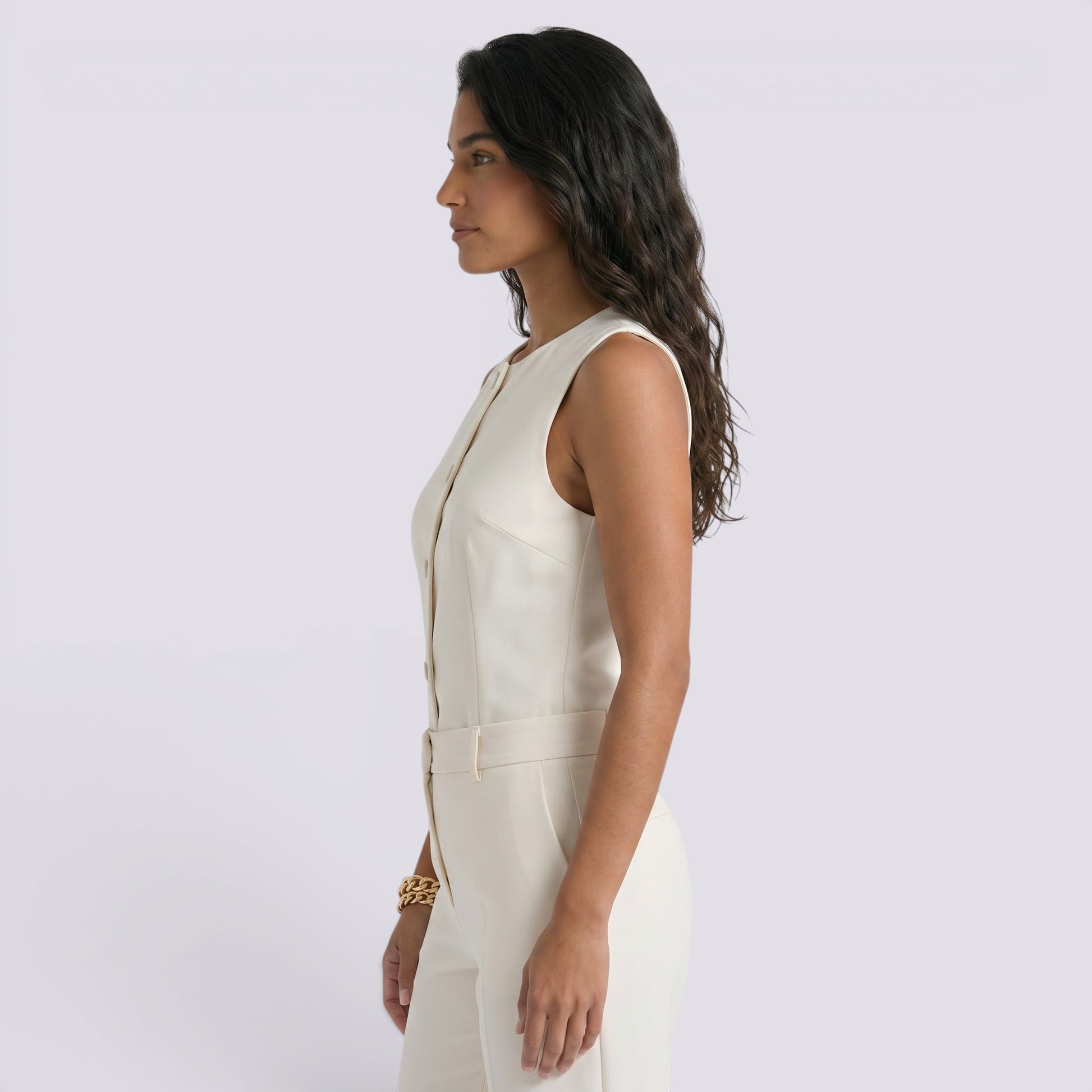 Top Chaleco Mujer con Botones