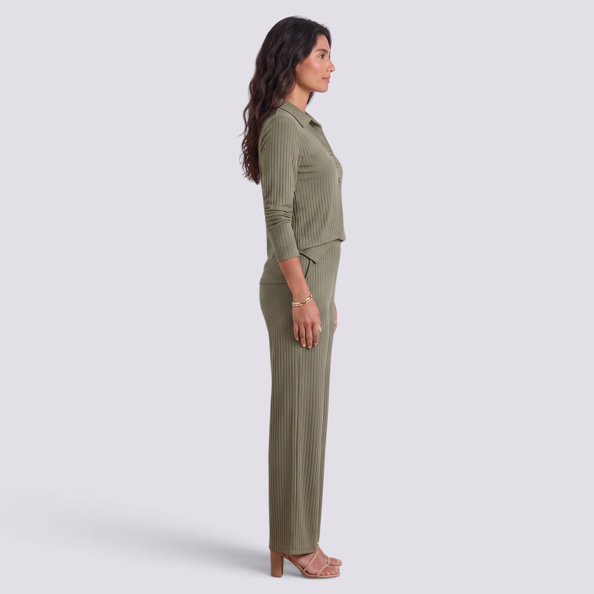Conjunto Mujer Camisa y Pantalón Ancho