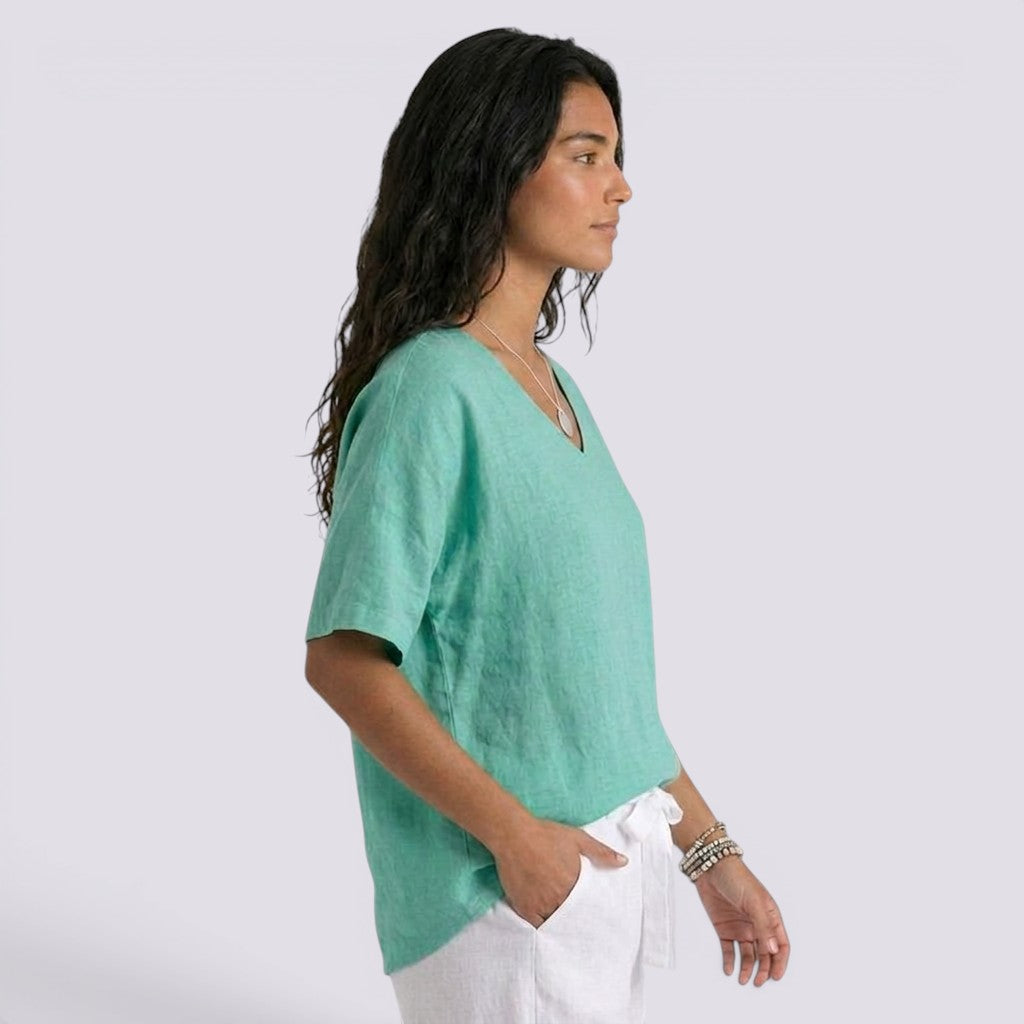 Camiseta Mujer Holgada Lino Verano