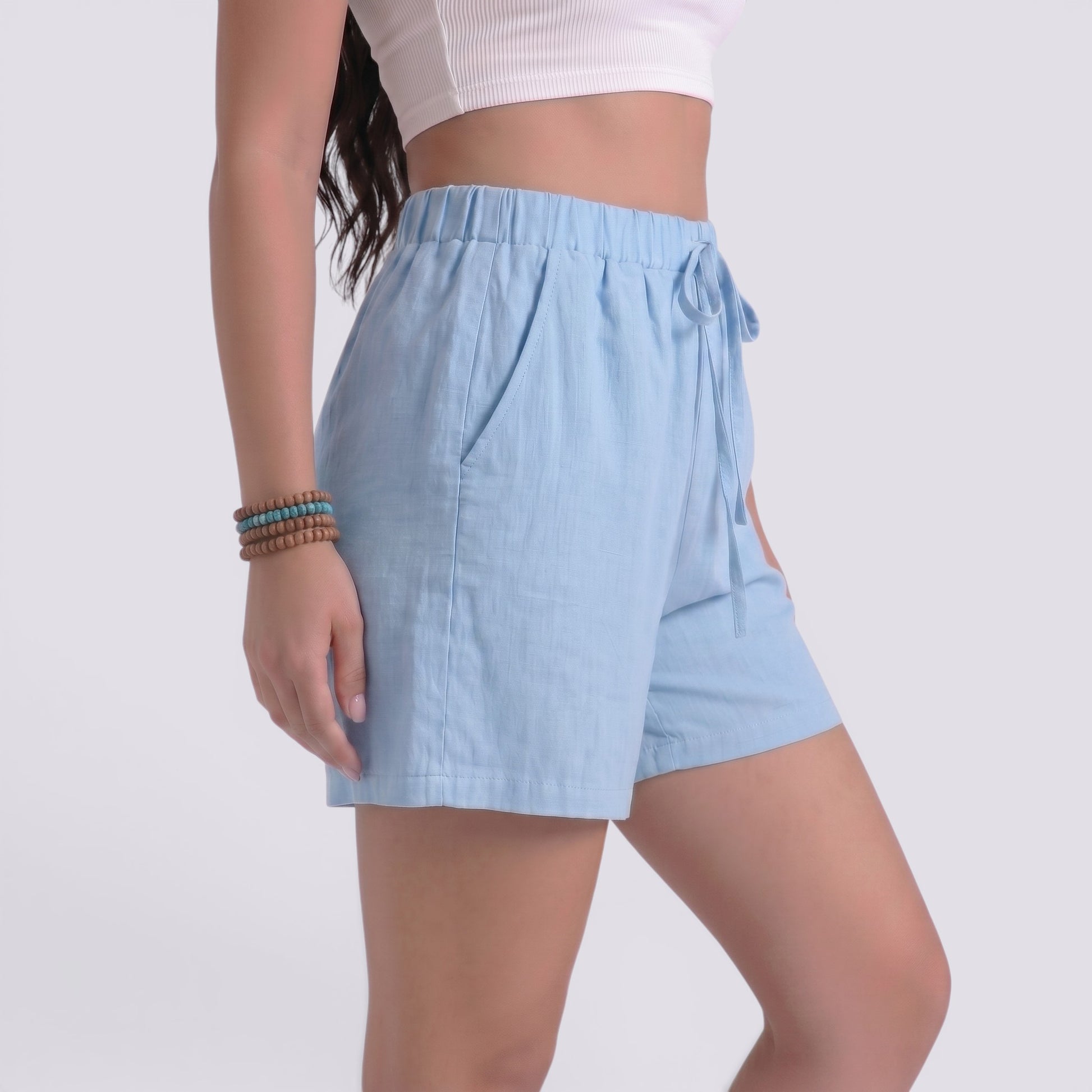 Shorts Lino Mujer Verano Elegante