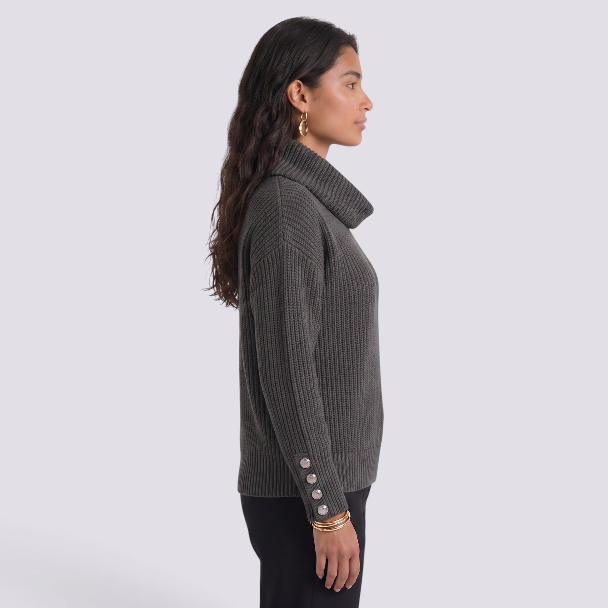 Jersey Mujer Cuello Solapa Manga Farol