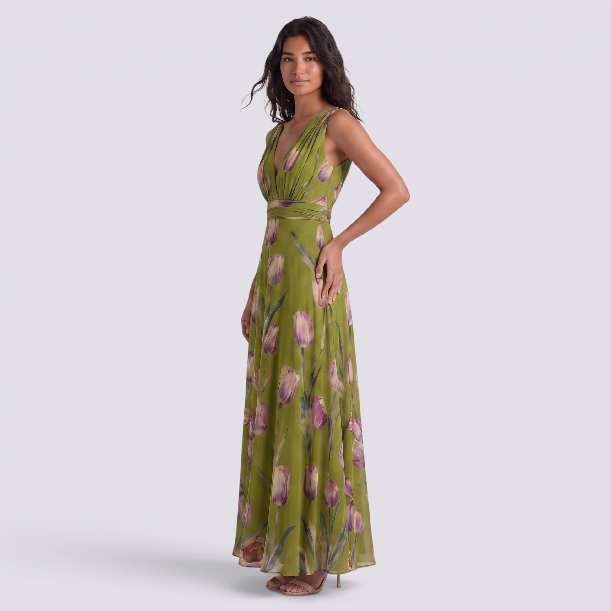 Vestido Largo Fiesta Floral Estampado