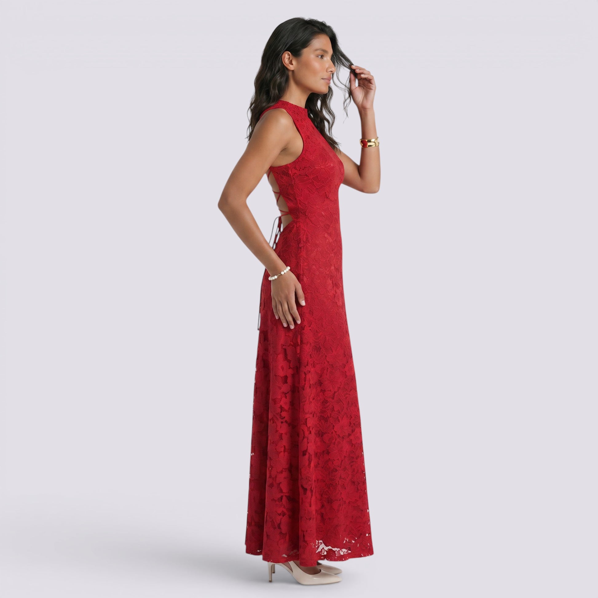 Vestido Largo Mujer Invitada Espalda Descubierta
