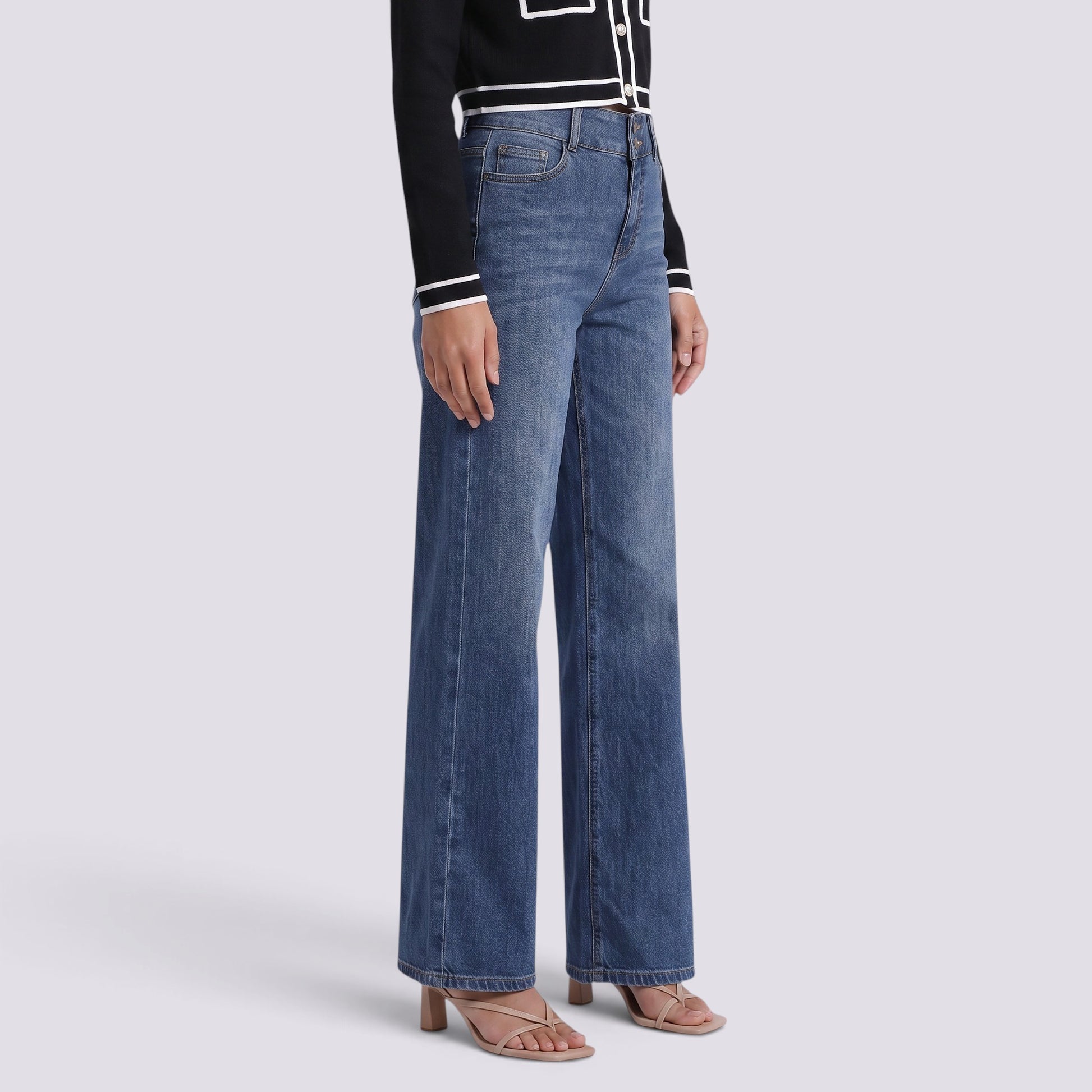 Pantalón Vaquero Mujer Tiro Alto Elástico