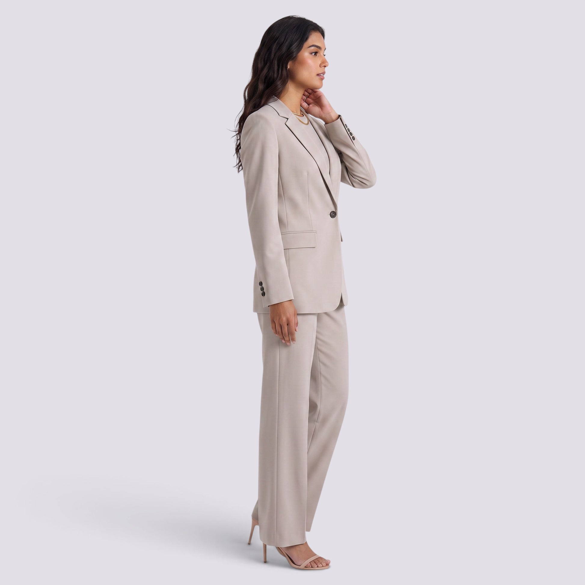 Blazer Mujer Entallado Costuras Decorativas