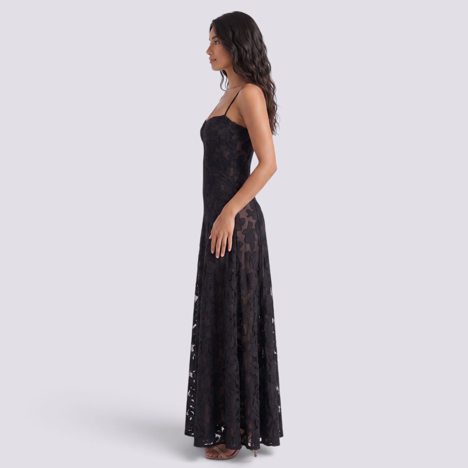 Vestido Fiesta Mujer Palabra de Honor Escote Recto