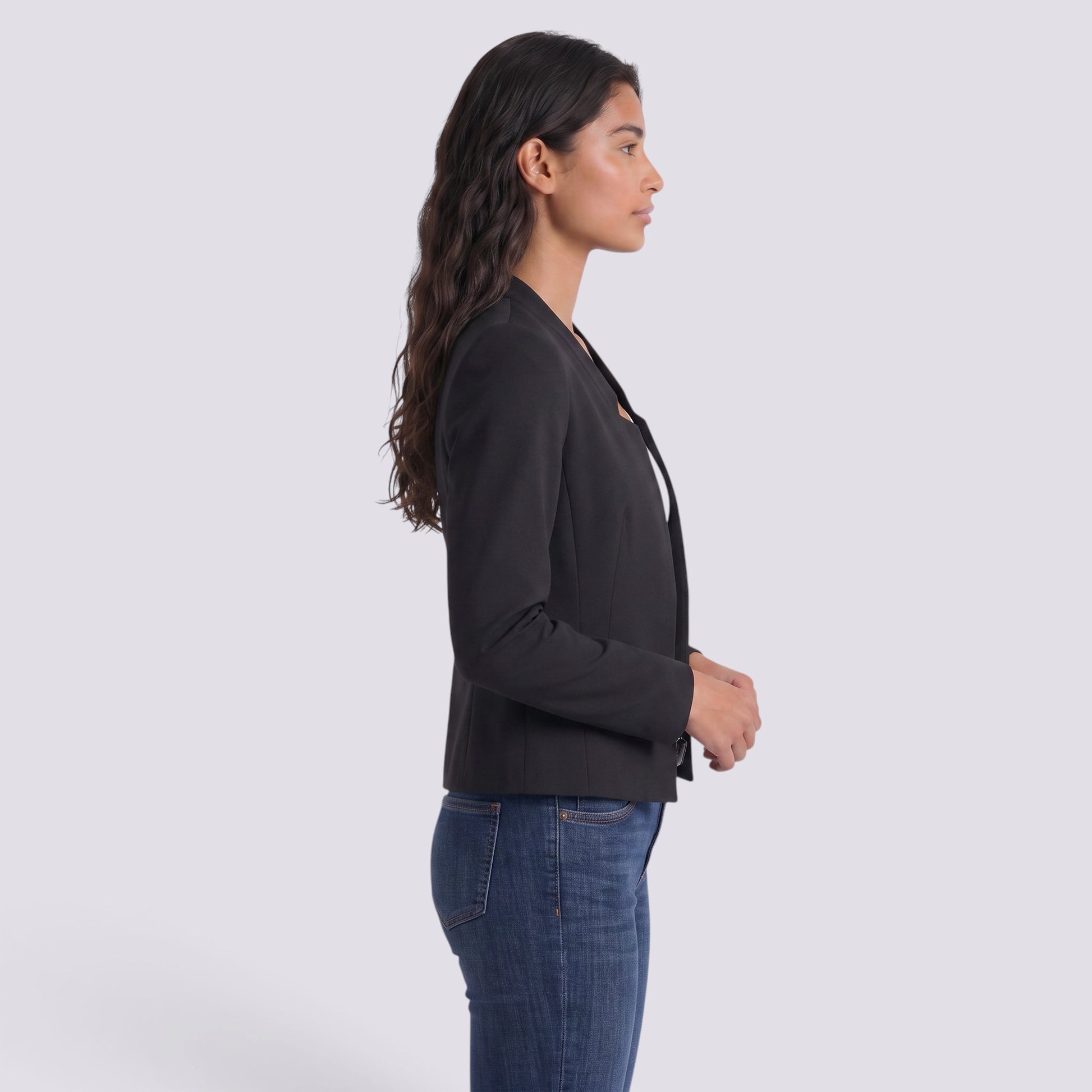 Blazer Mujer Entallado Cuello Mao