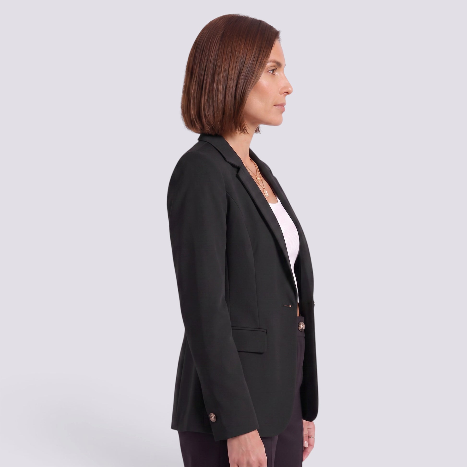 Blazer Mujer Entallado Un Botón