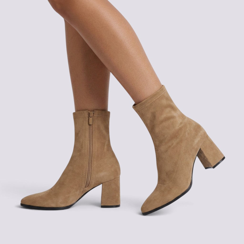 Botines Mujer Tacón Alto Forro Cálido