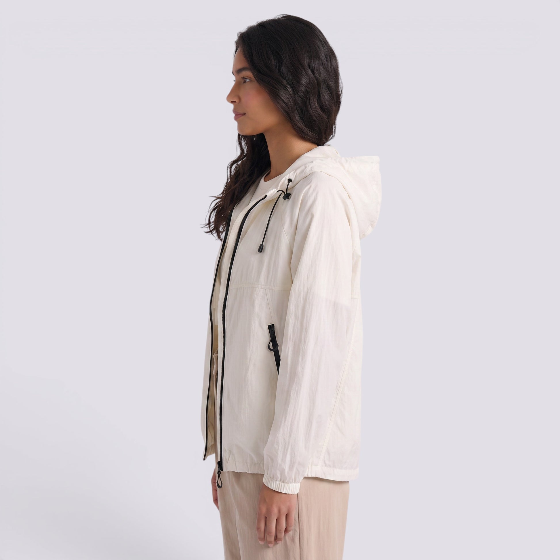 Chaqueta Cortavientos Mujer Ligera con Capucha