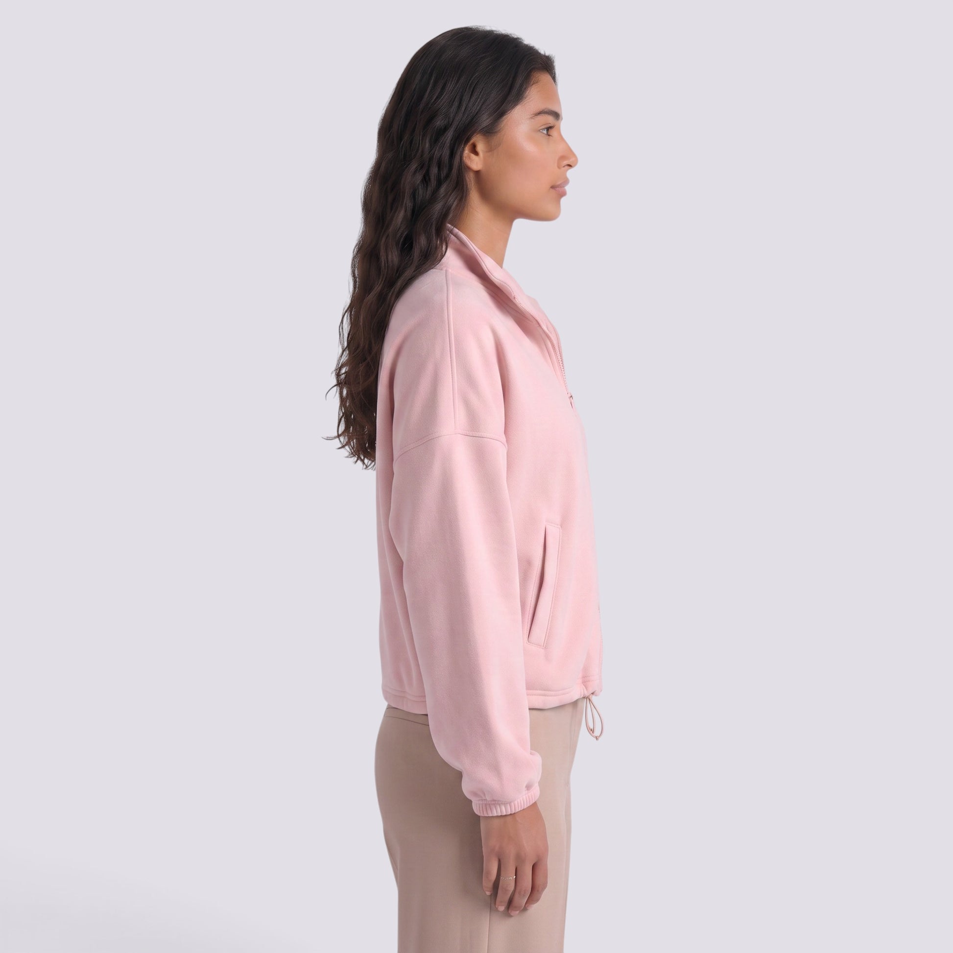 Chaqueta Mujer Con Capucha y Cremallera Cordón Ajustable