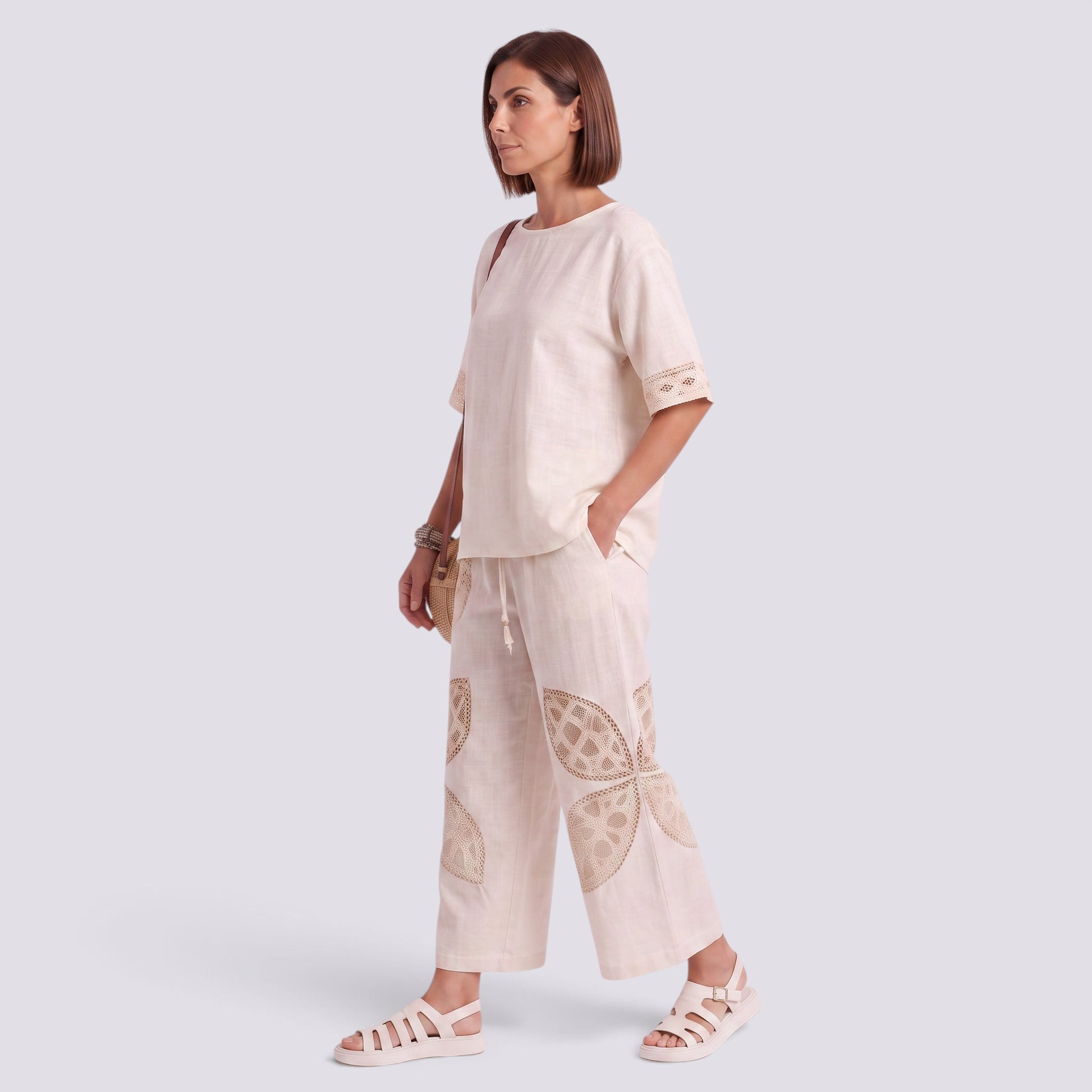 Conjunto Rayas Pantalón Ancho Mujer