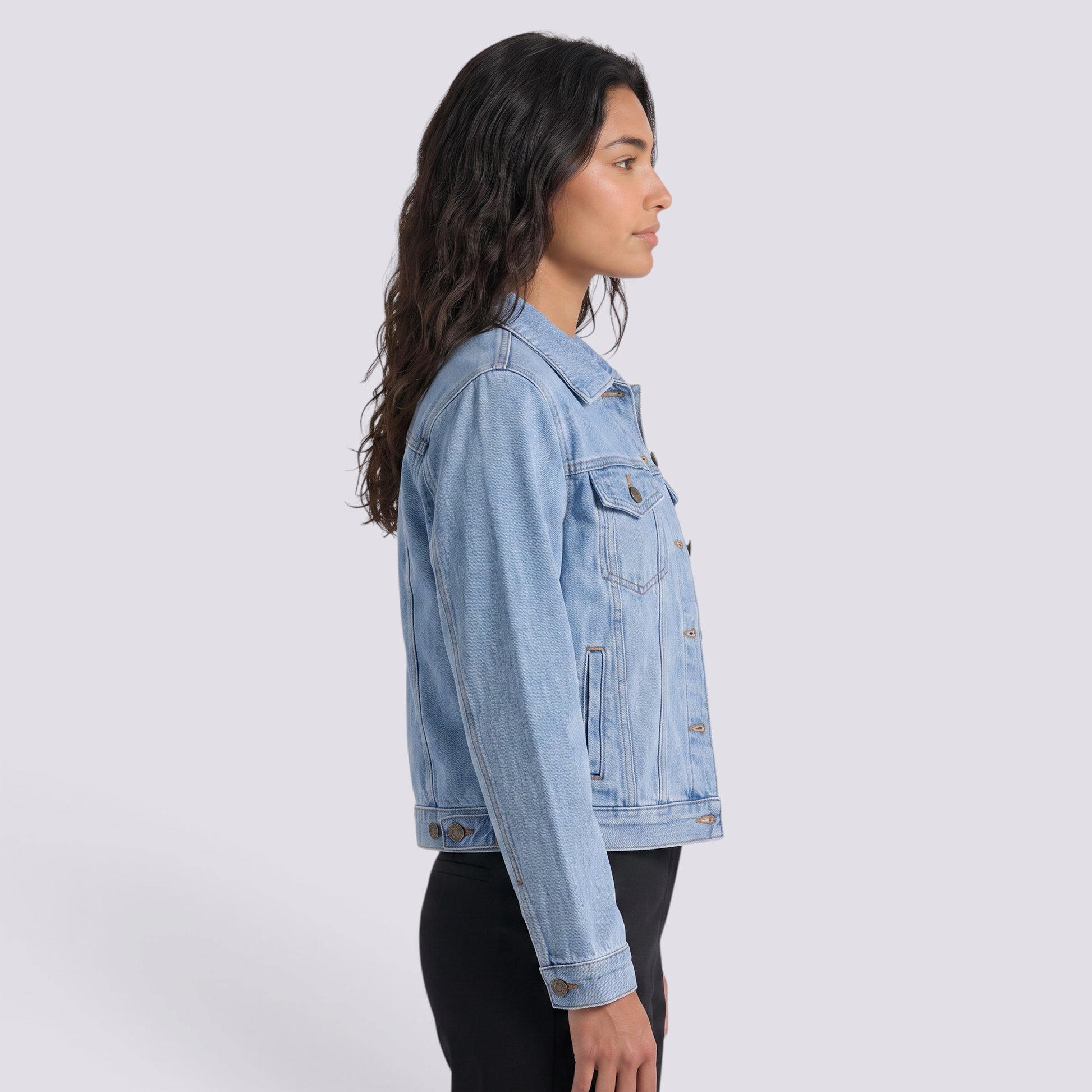 Chaqueta Vaquera Mujer Corte Recto Clásica