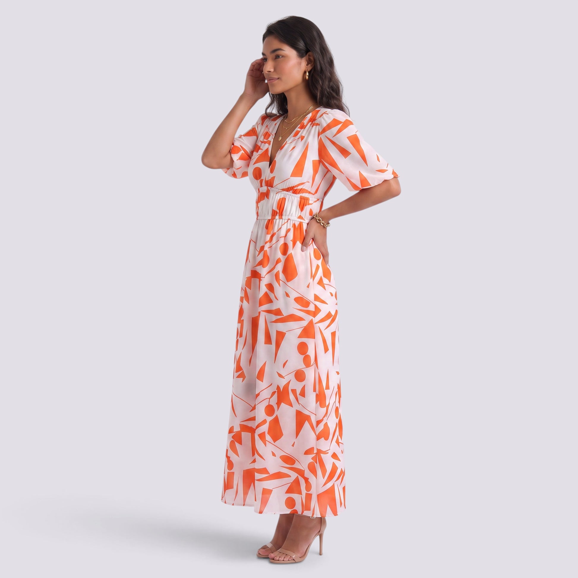 Vestido Corto Mujer Escote V Entallado