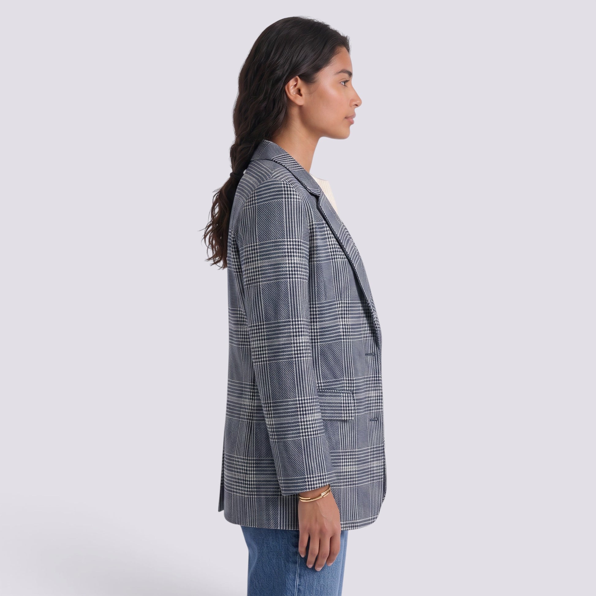 Blazer Mujer Pata de Gallo Oversize
