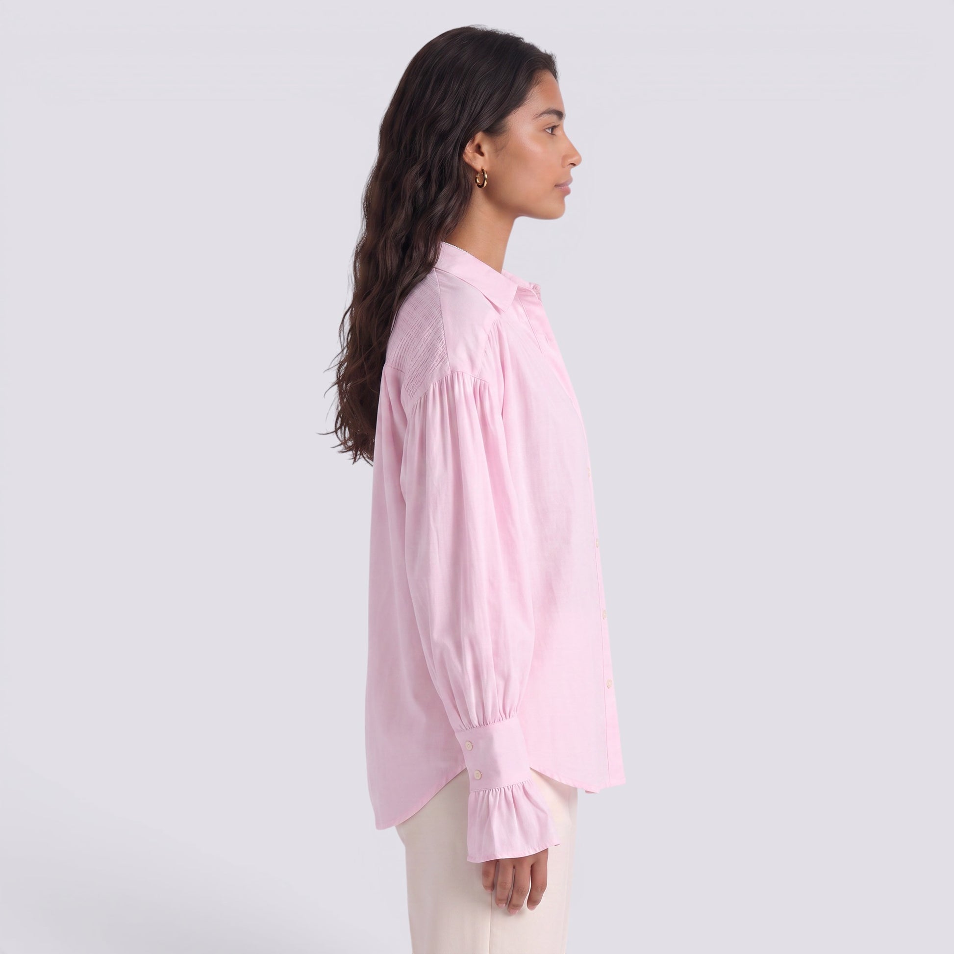 Camisa Mujer Elegante Manga Larga Cuello Solapa