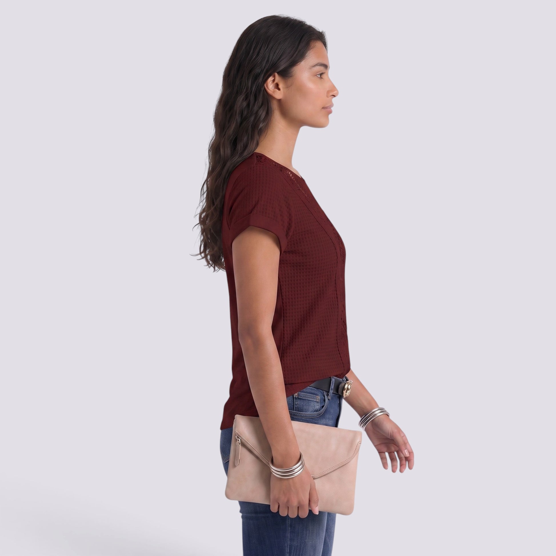 Camiseta Mujer Manga Corta con Encaje