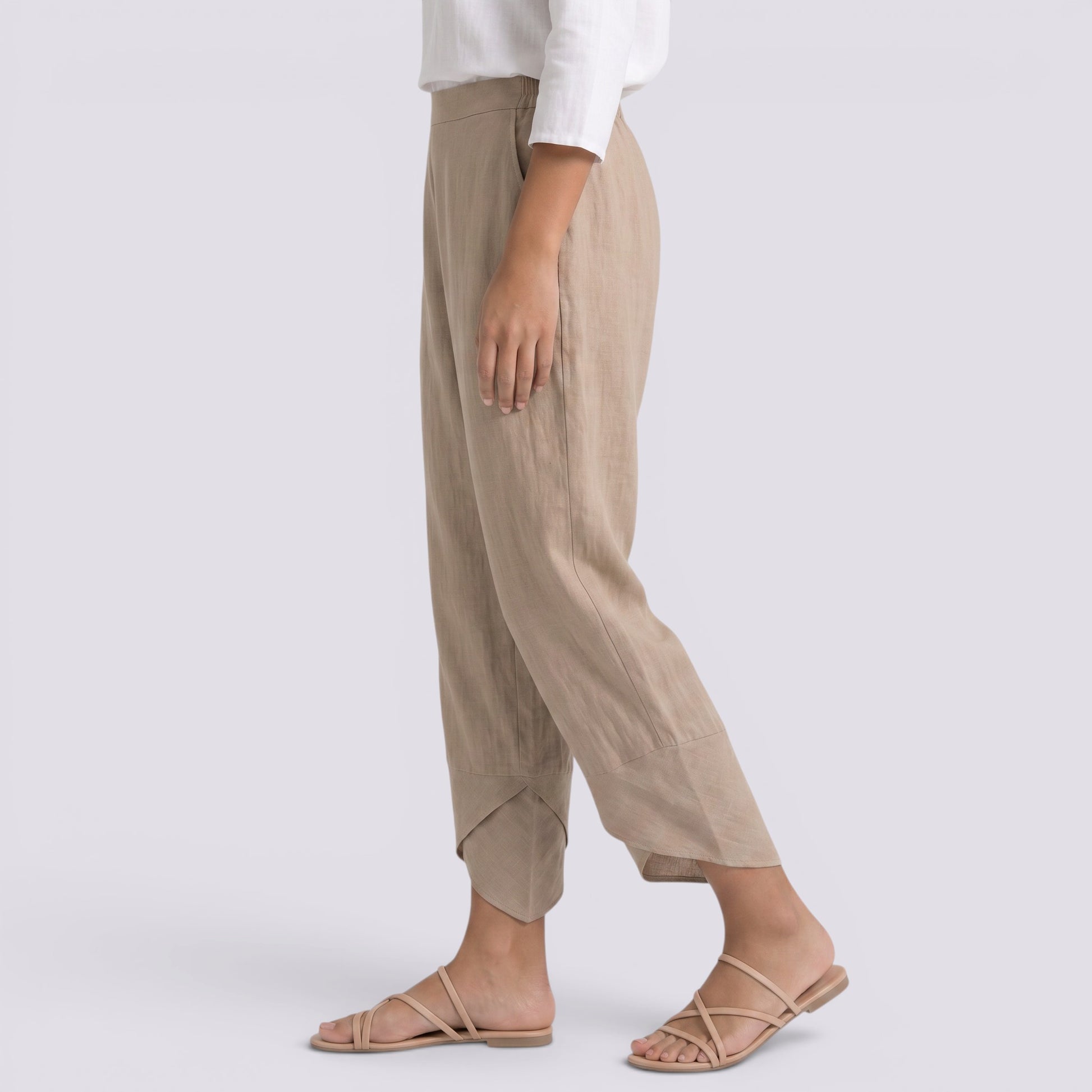 Pantalón Lino Mujer Pierna Ancha